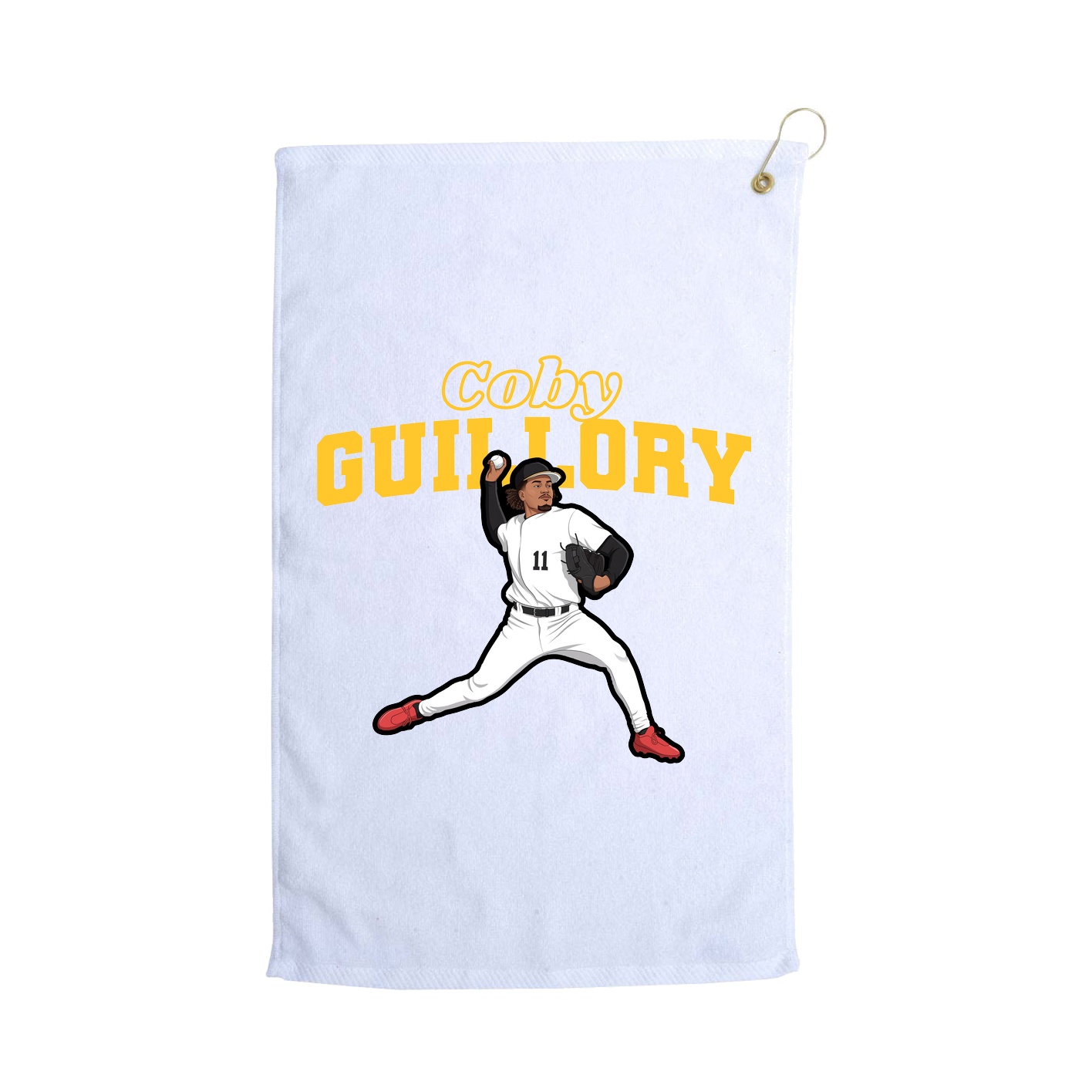 Golf Towel — Name Arch in White