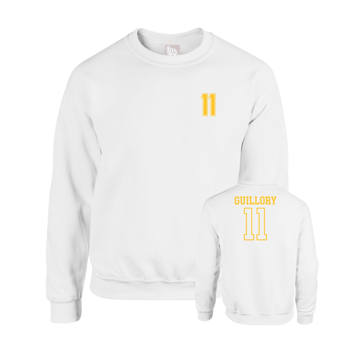 Fleece Crew — Chest Back in White