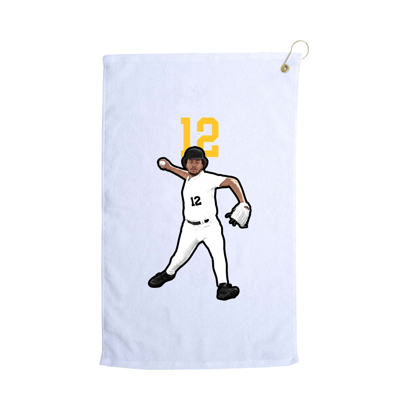Golf Towel — Number Top in White