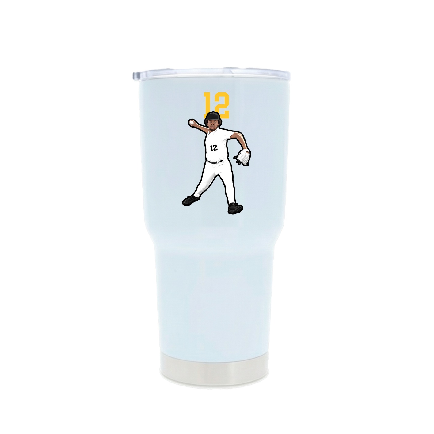 30oz Stainless Steel Tumbler — Number Top in White