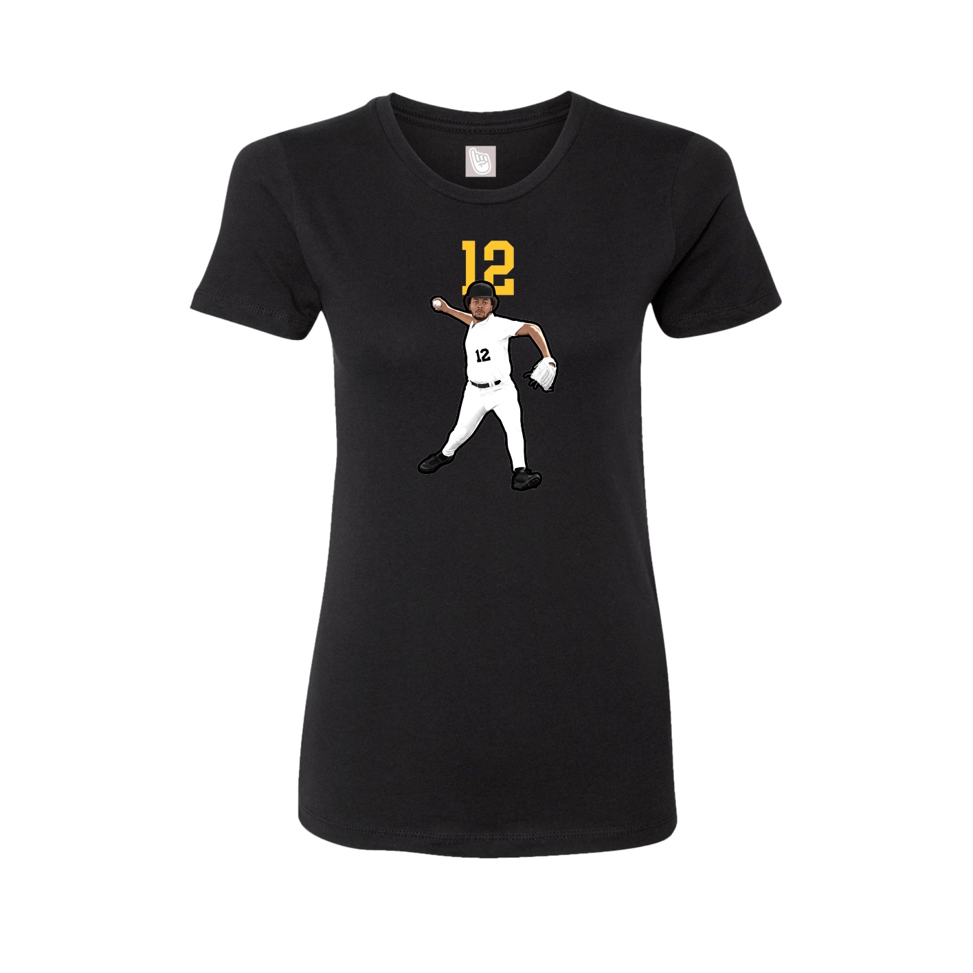 Fitted Women's Tee — Number Top in Black