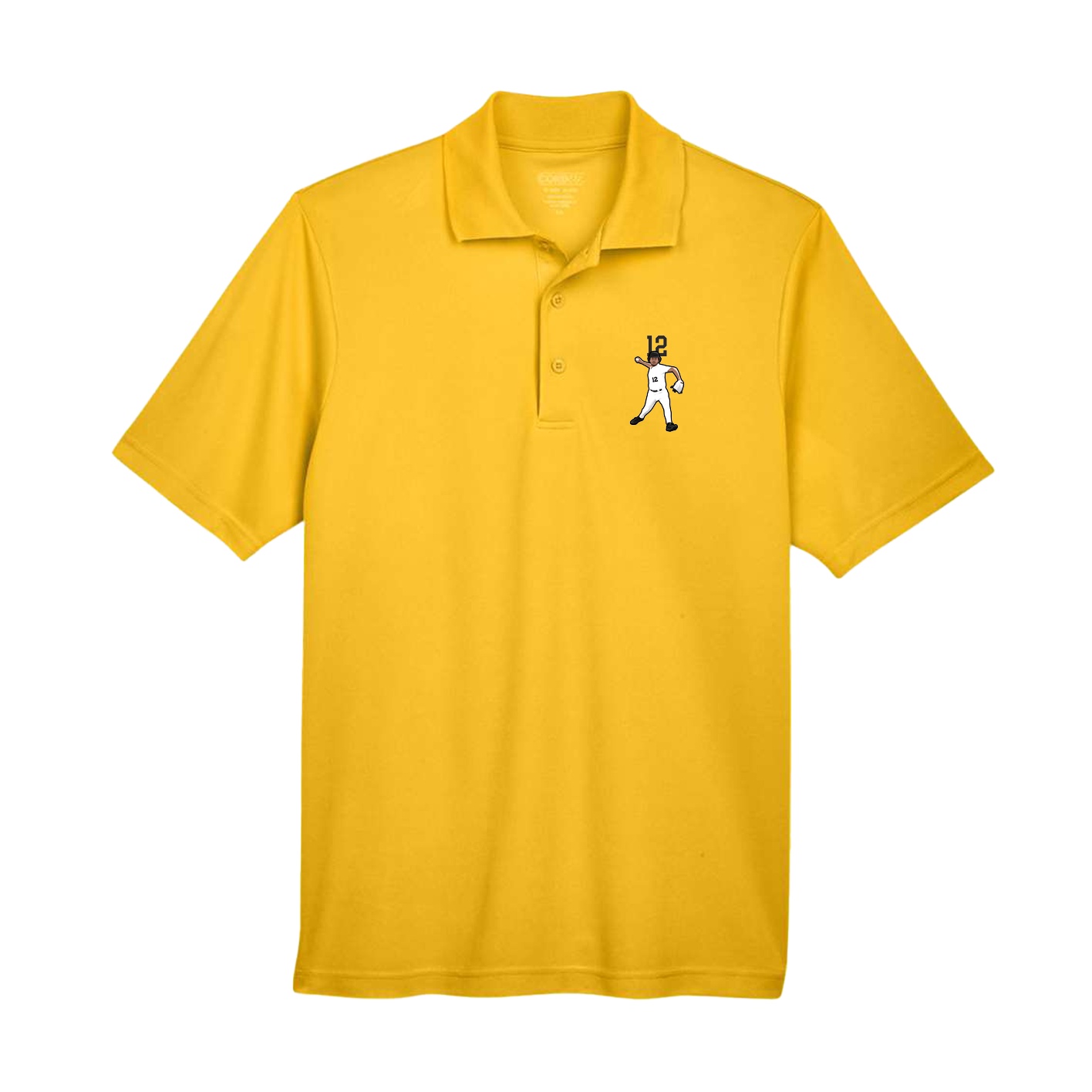 Performance Polo — Number Top in Gold