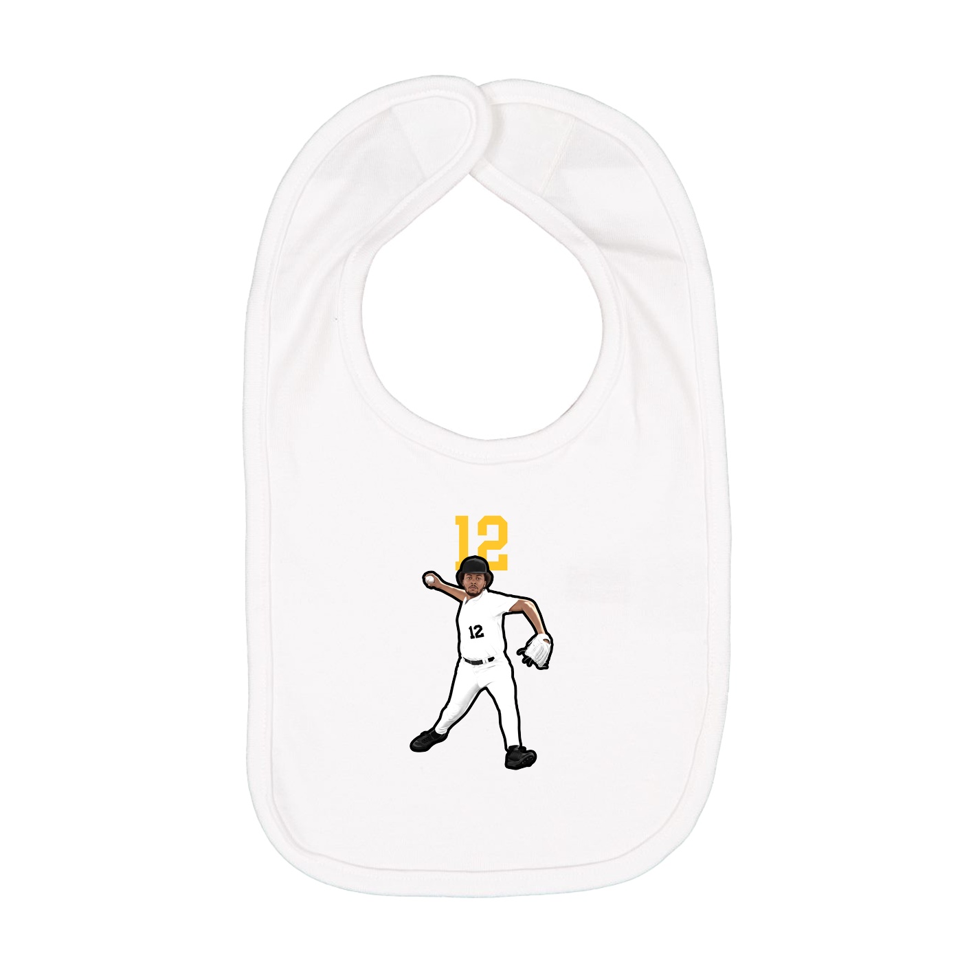 Infant Bib — Number Top in White