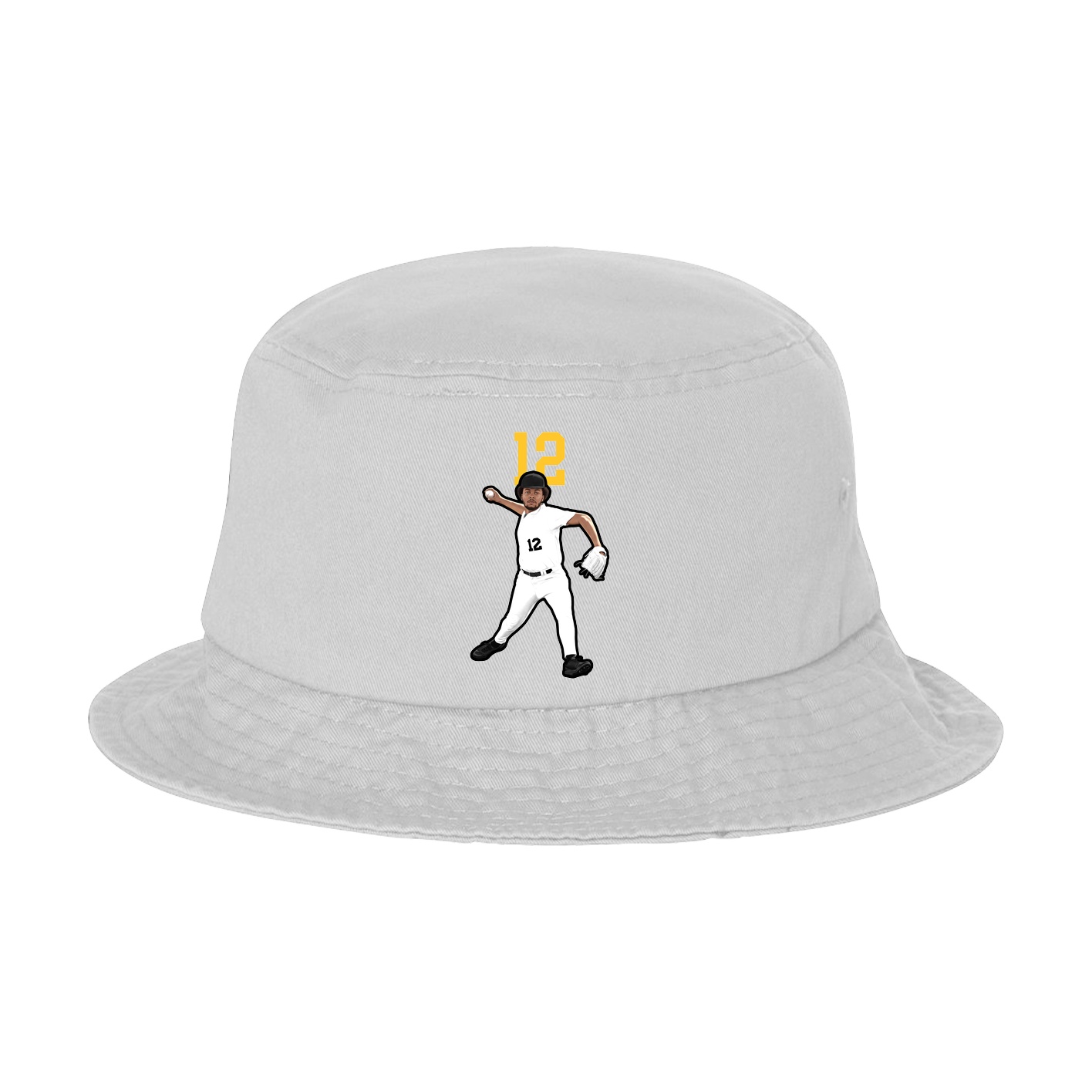Bucket Cap — Number Top in White