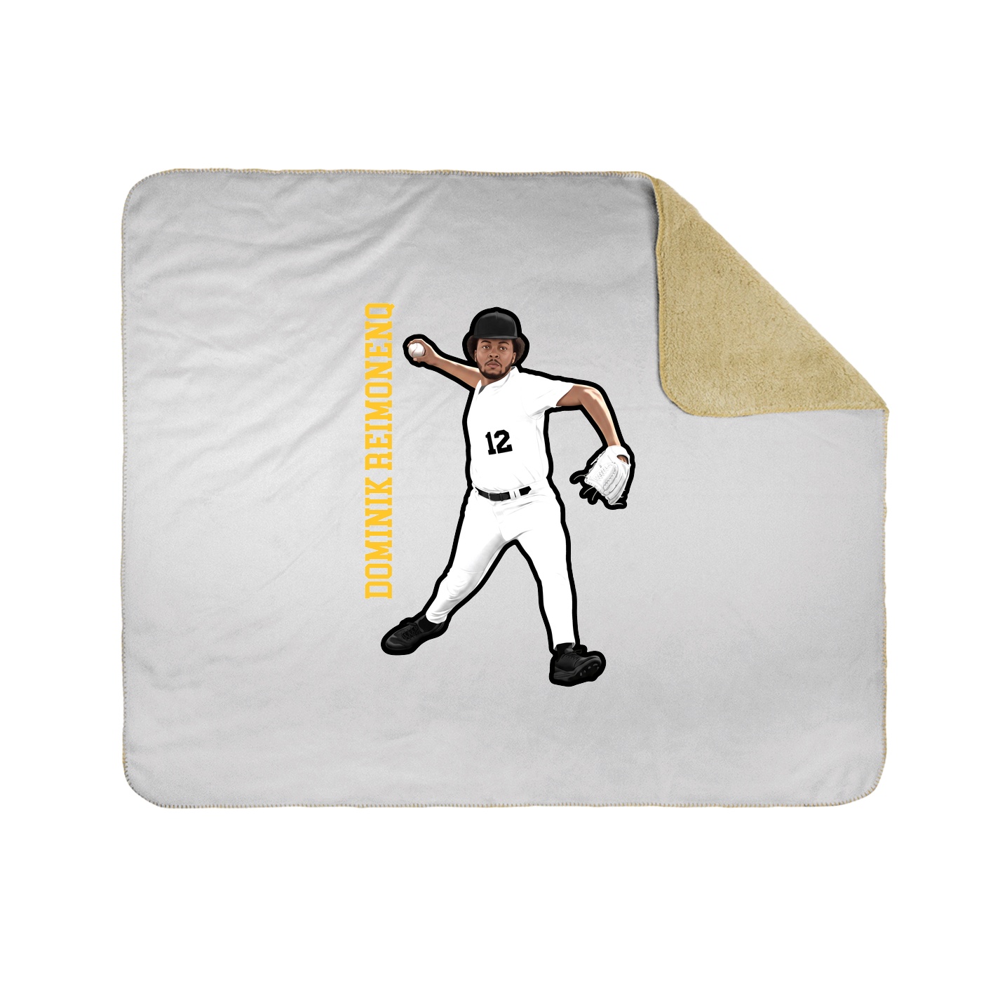 Throw Blanket — Name Vertical in White