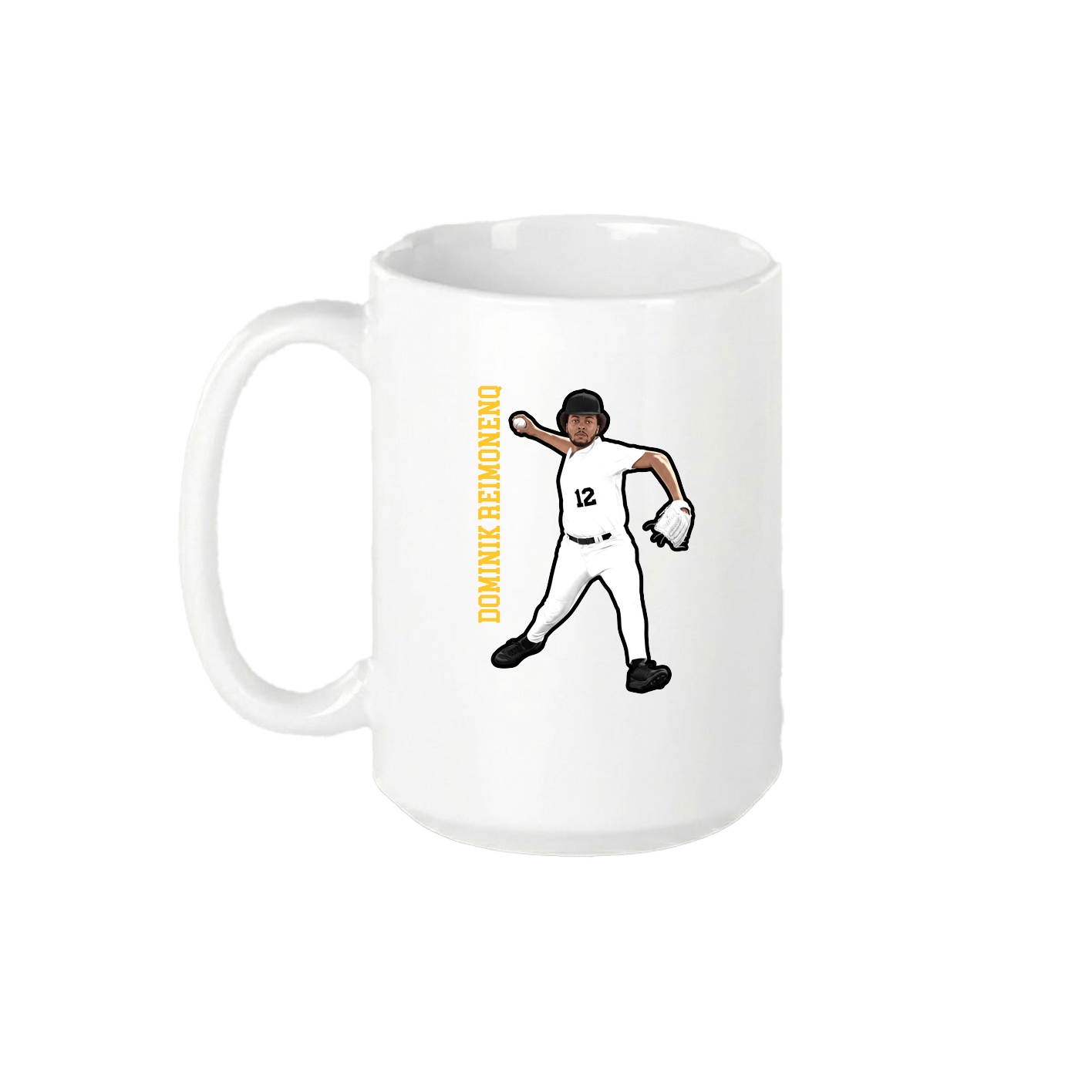 15oz Coffee Mug — Name Vertical in White