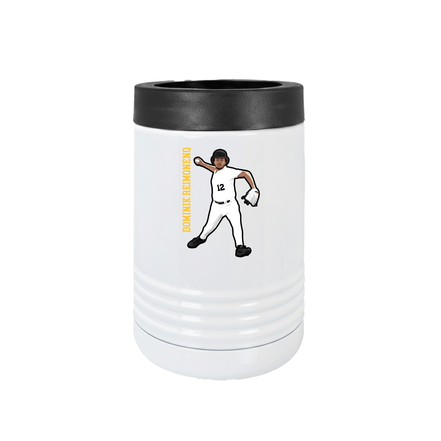 Beverage Holder — Name Vertical in White