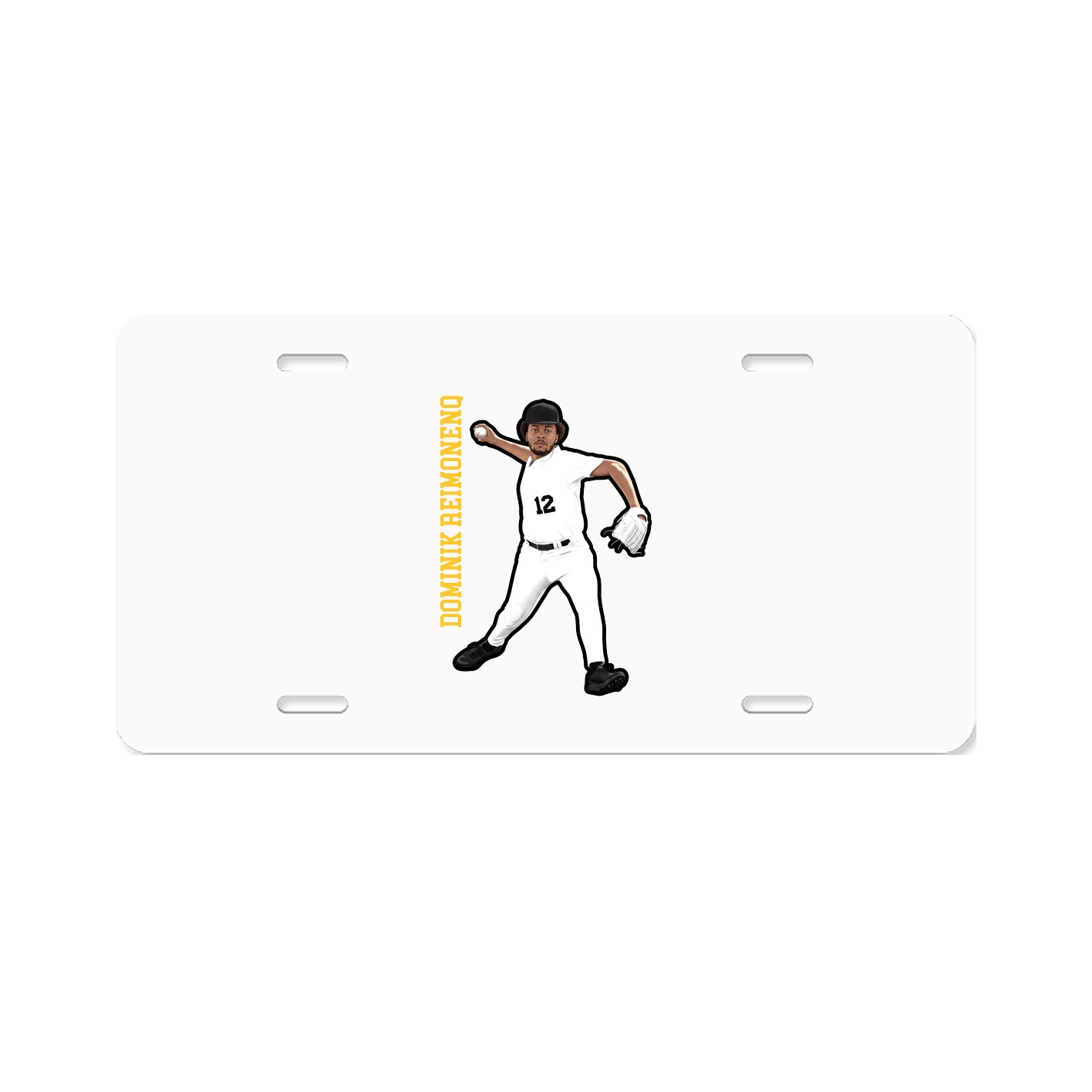 License Plate — Name Vertical in Classic