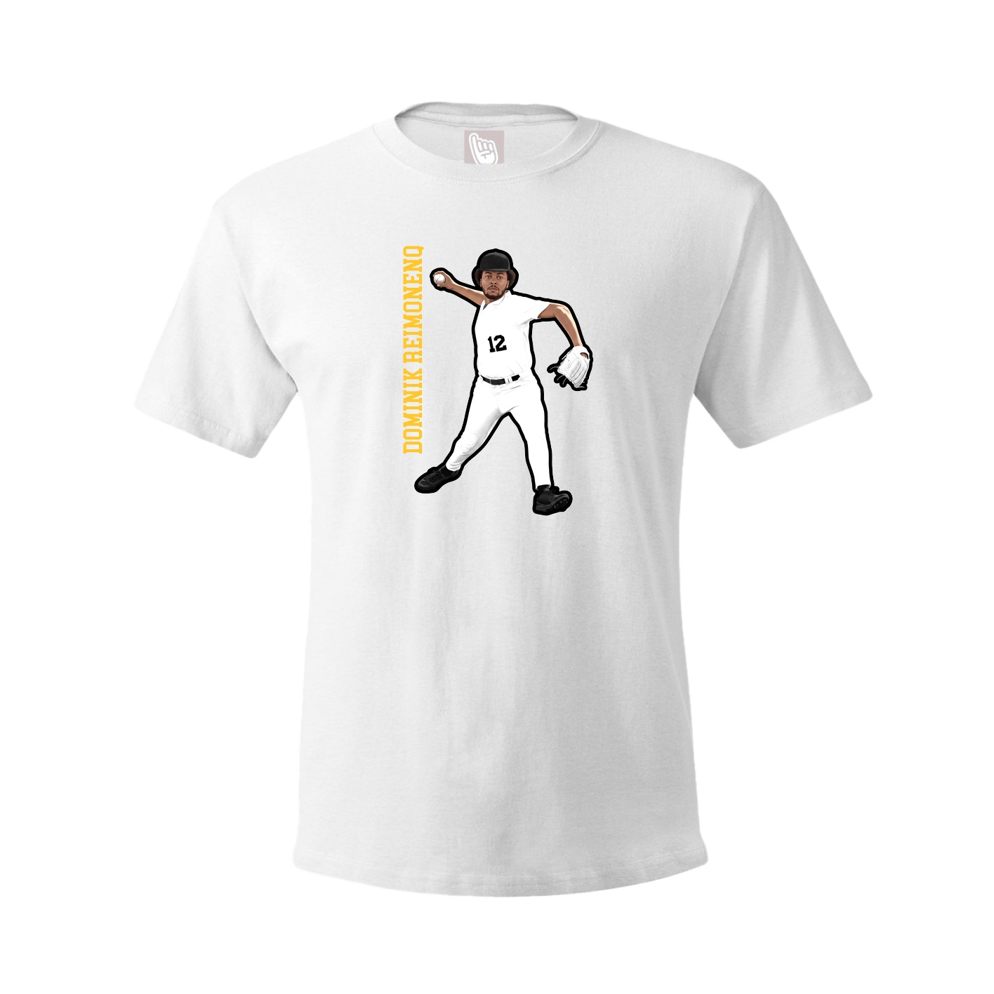 Youth Tee — Name Vertical in White