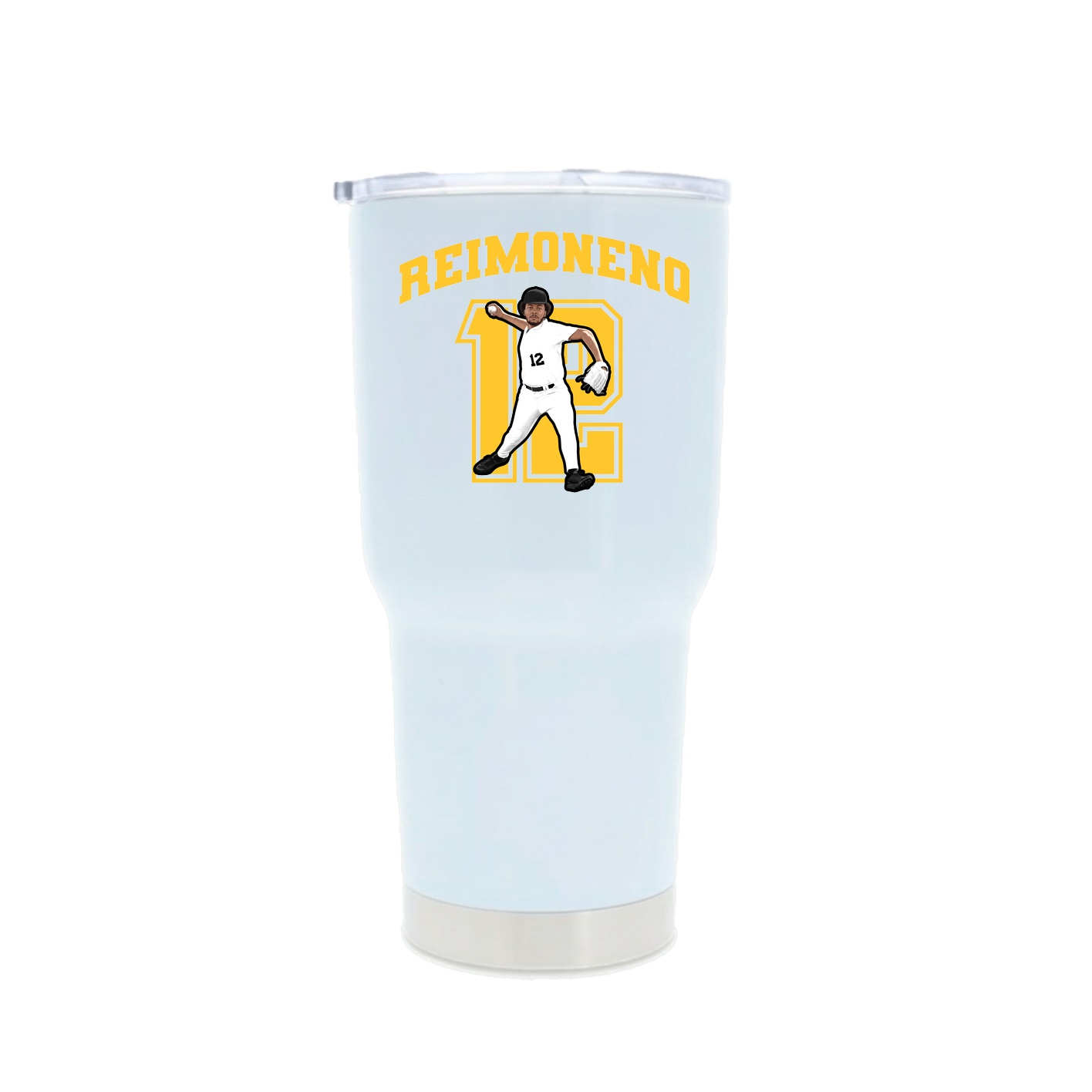 30oz Stainless Steel Tumbler — Number in White