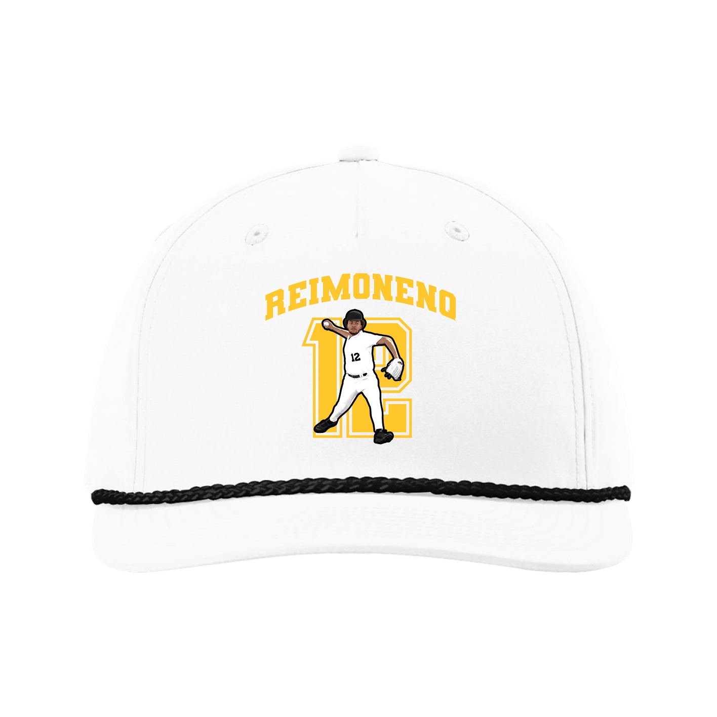 Five-Panel Classic Rope Cap — Number in White
