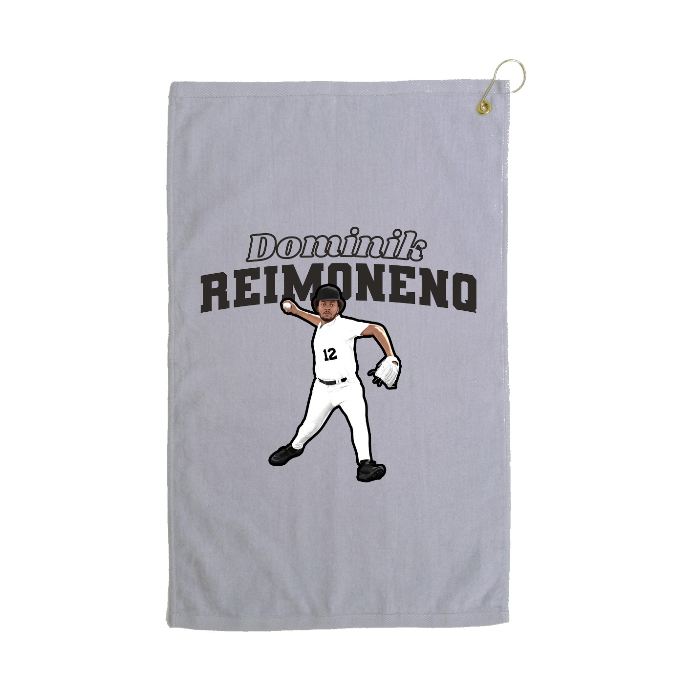 Golf Towel — Name Arch in Grey
