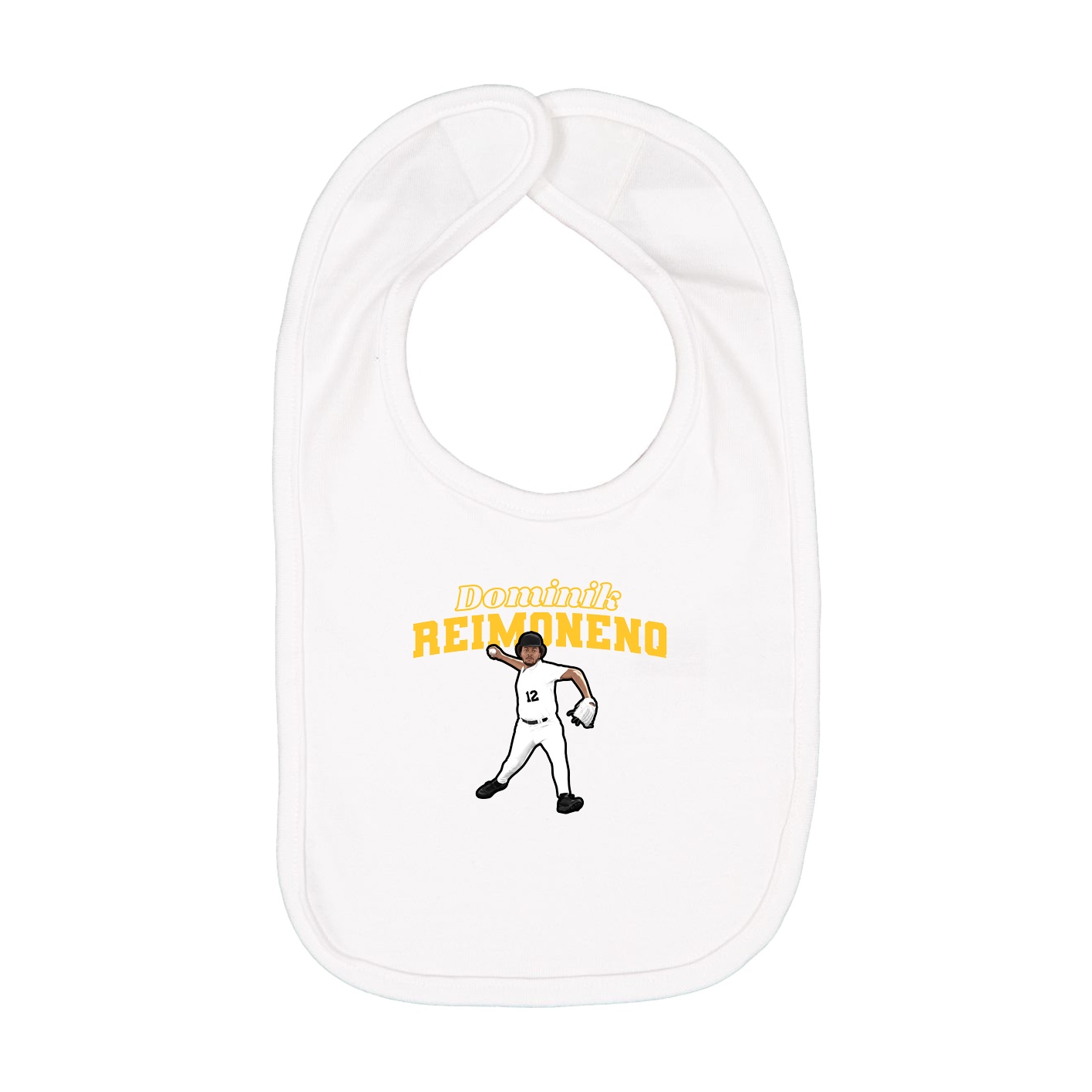 Infant Bib — Name Arch in White