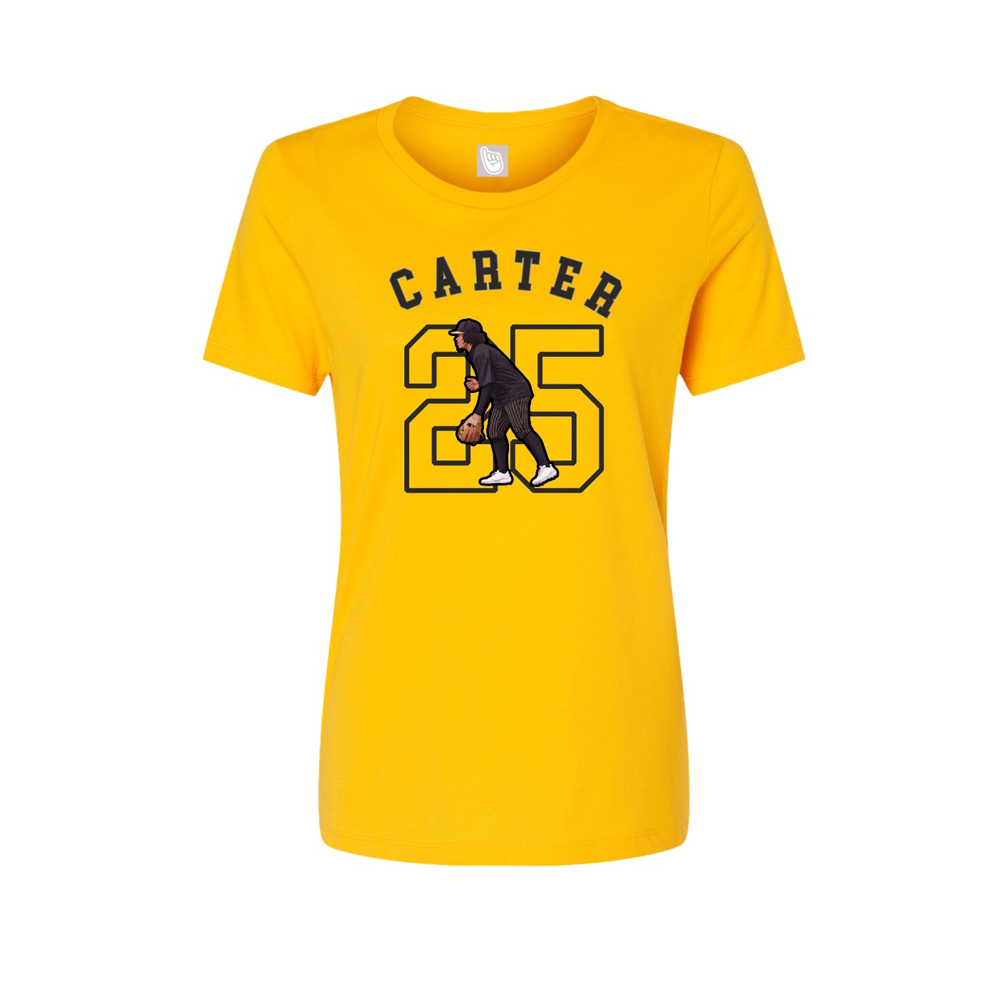 Fitted Women's Tee — Shirsey Arch in Gold