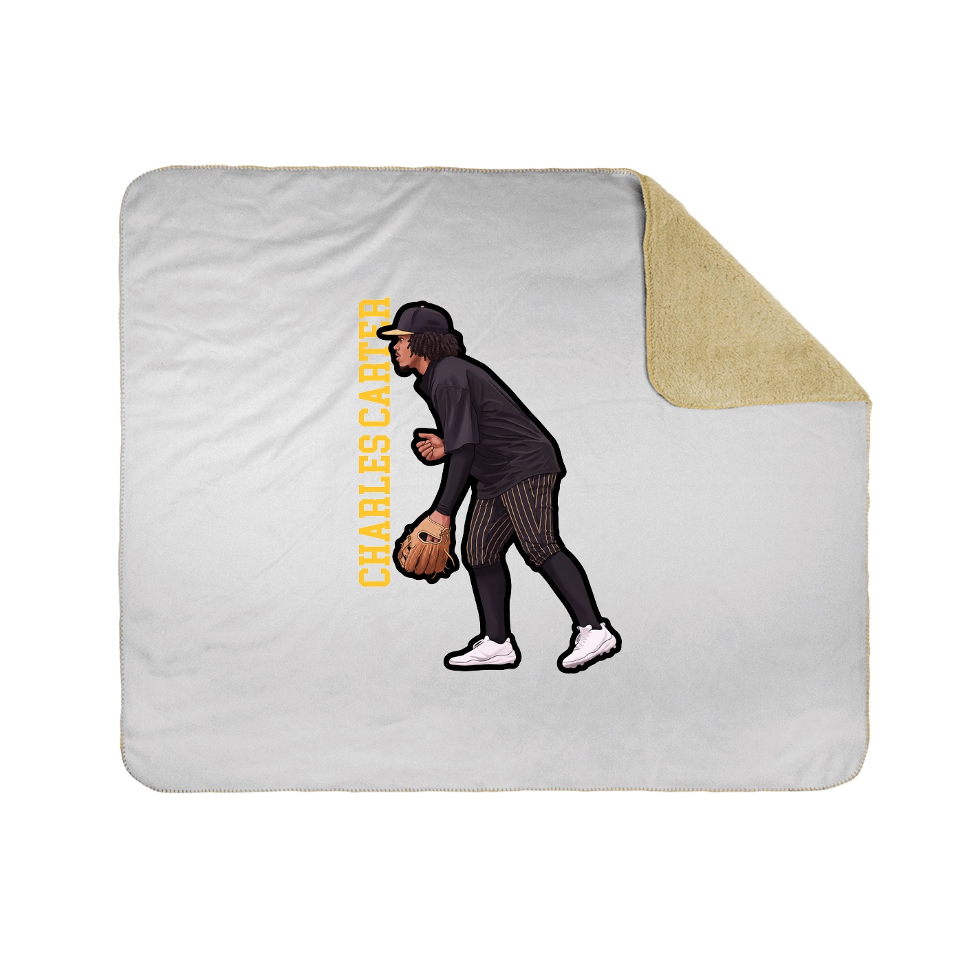 Throw Blanket — Name Vertical in White
