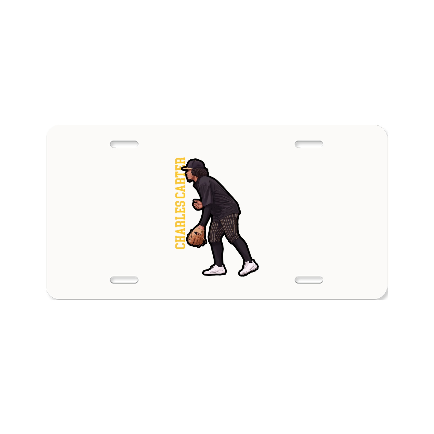 License Plate — Name Vertical in Classic