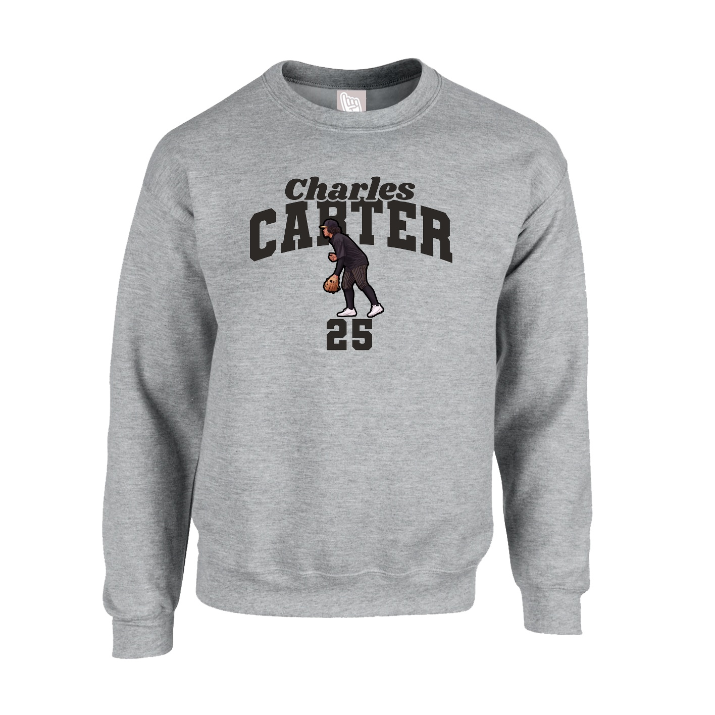 Fleece Crew — Signature Arch in Grey