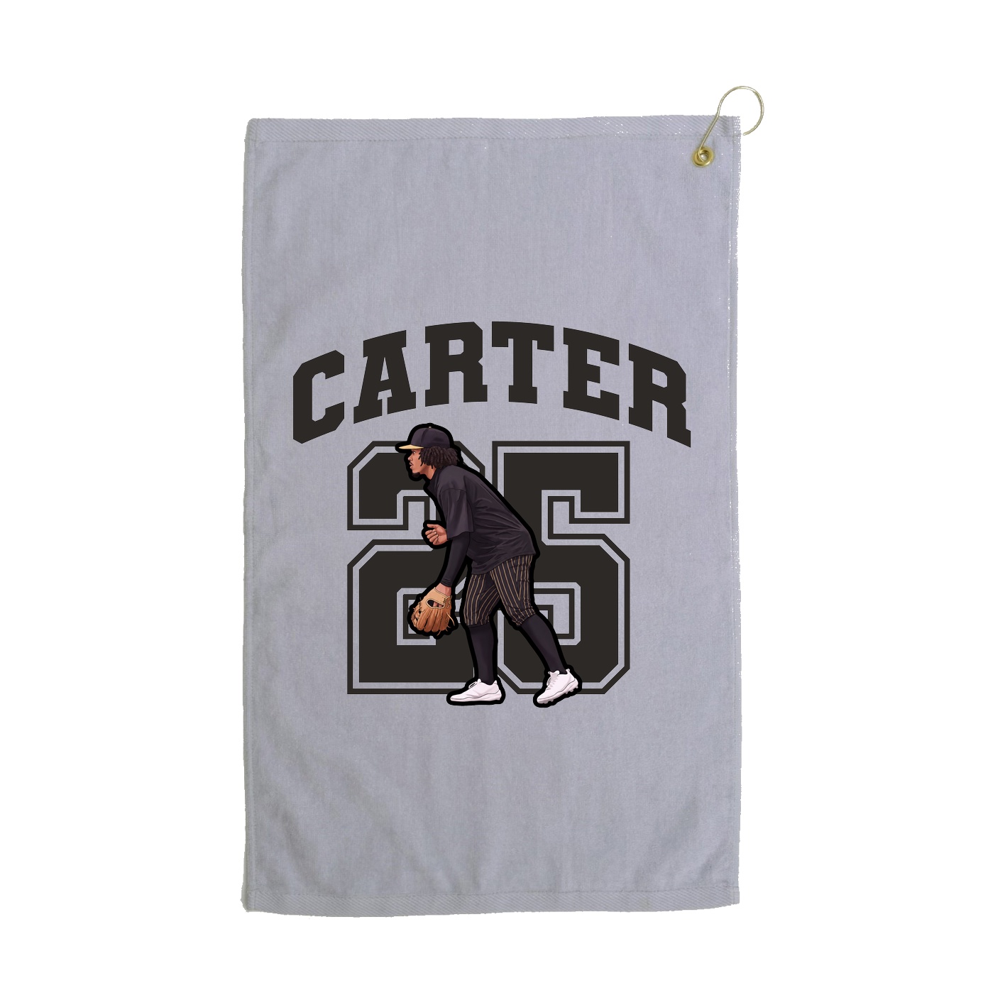 Golf Towel — Number in Grey