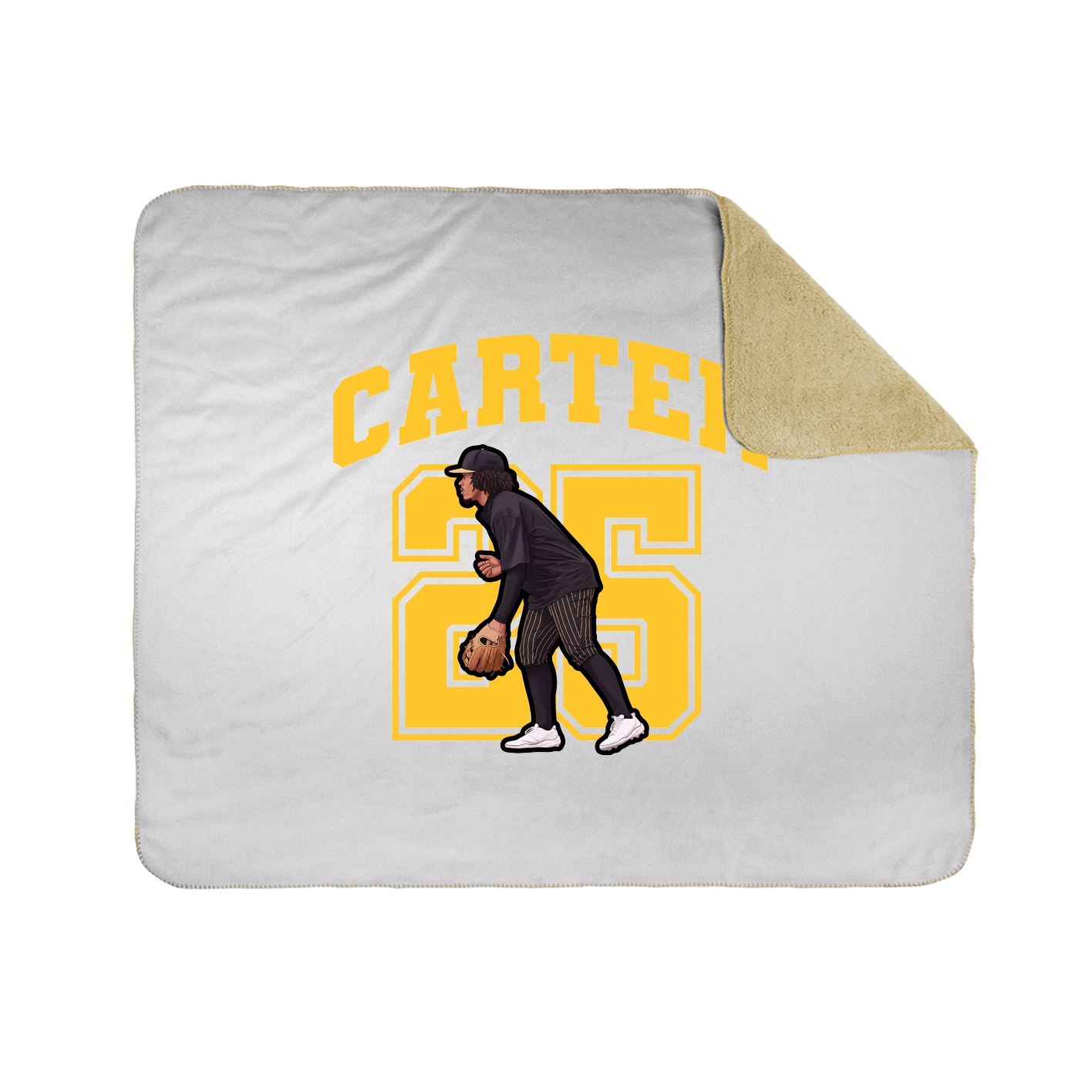 Throw Blanket — Number in White