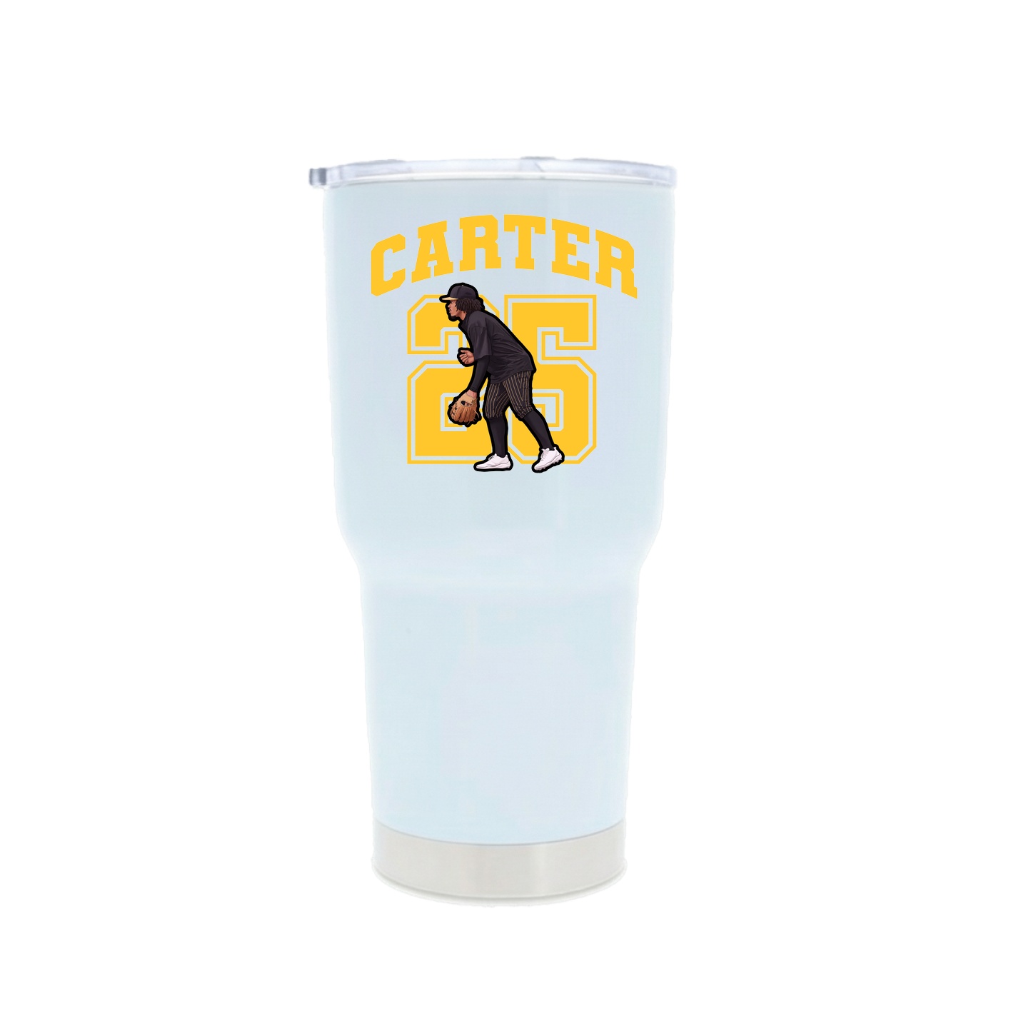 30oz Stainless Steel Tumbler — Number in White