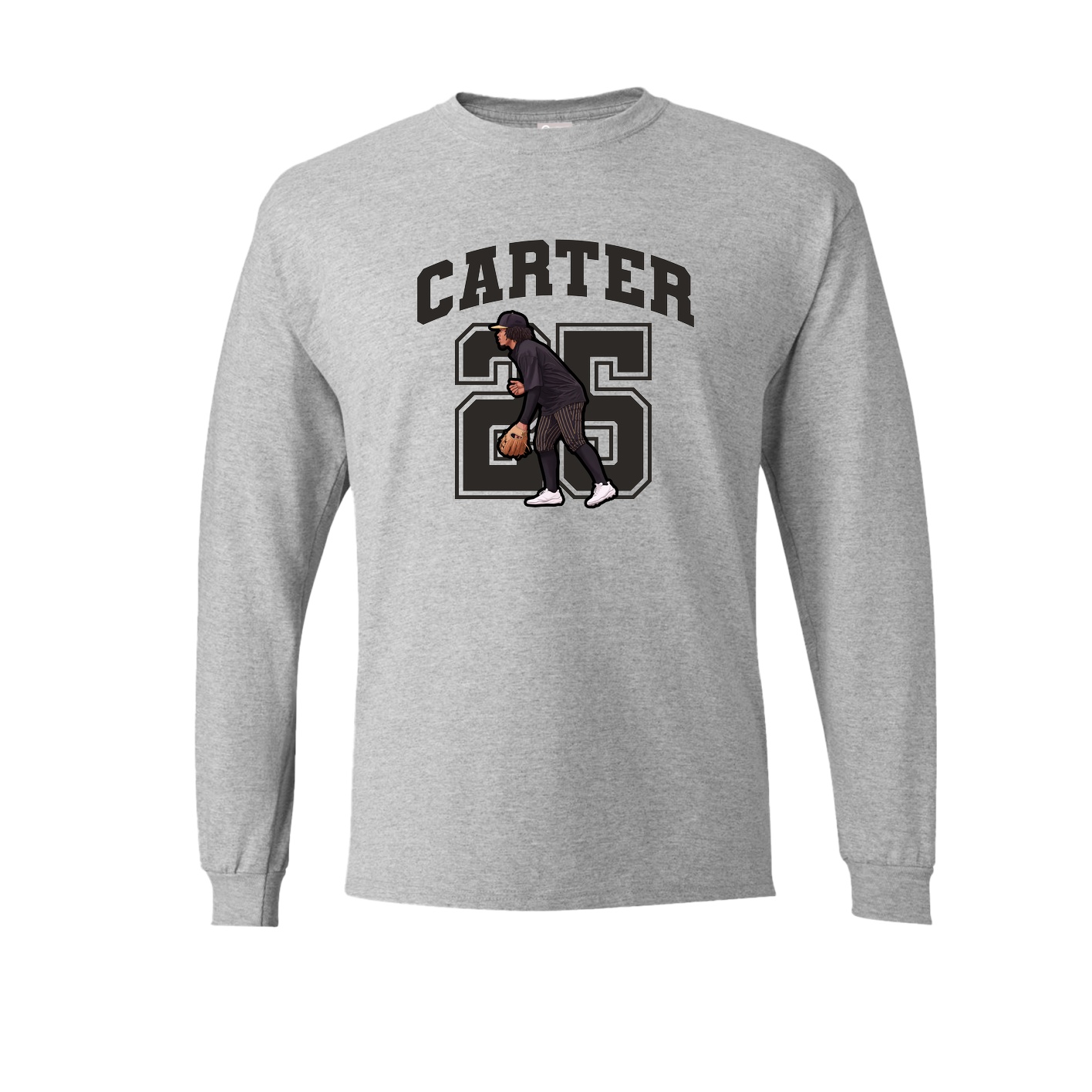 Long Sleeve Tee — Number in Grey
