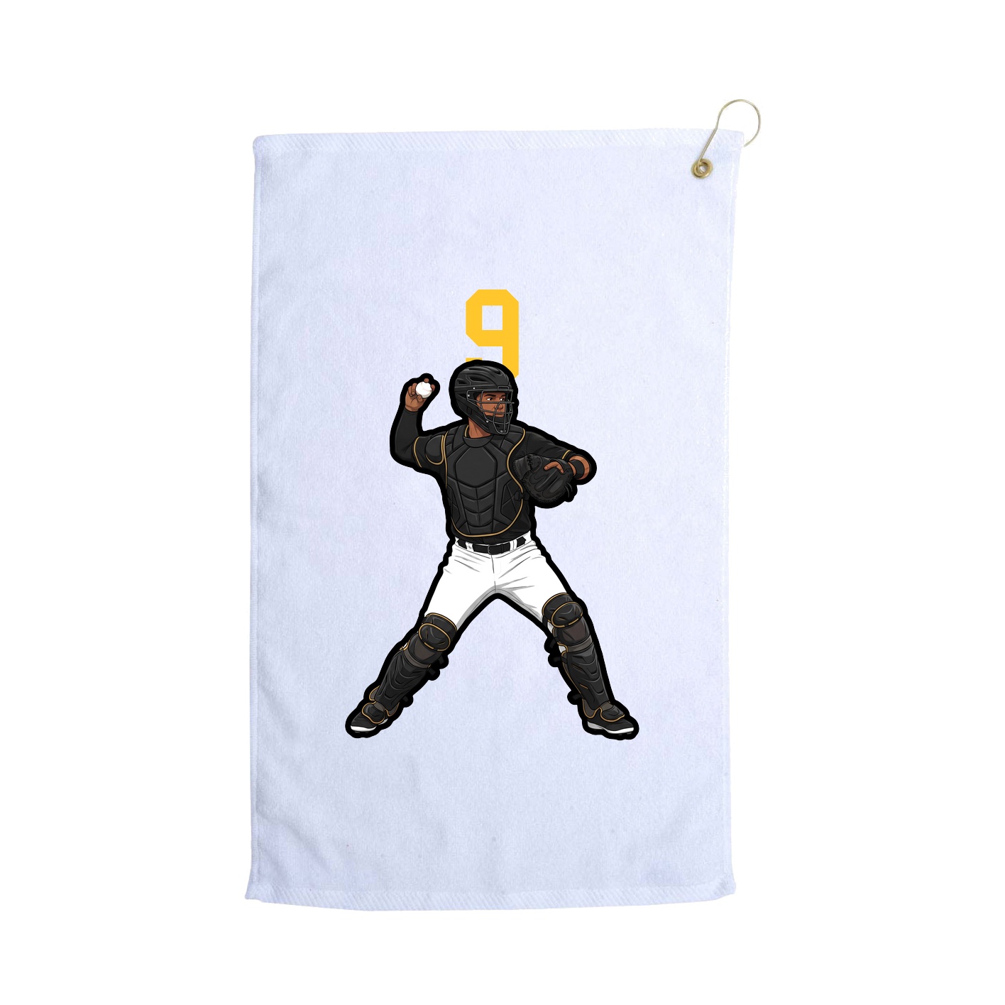 Golf Towel — Number Top in White