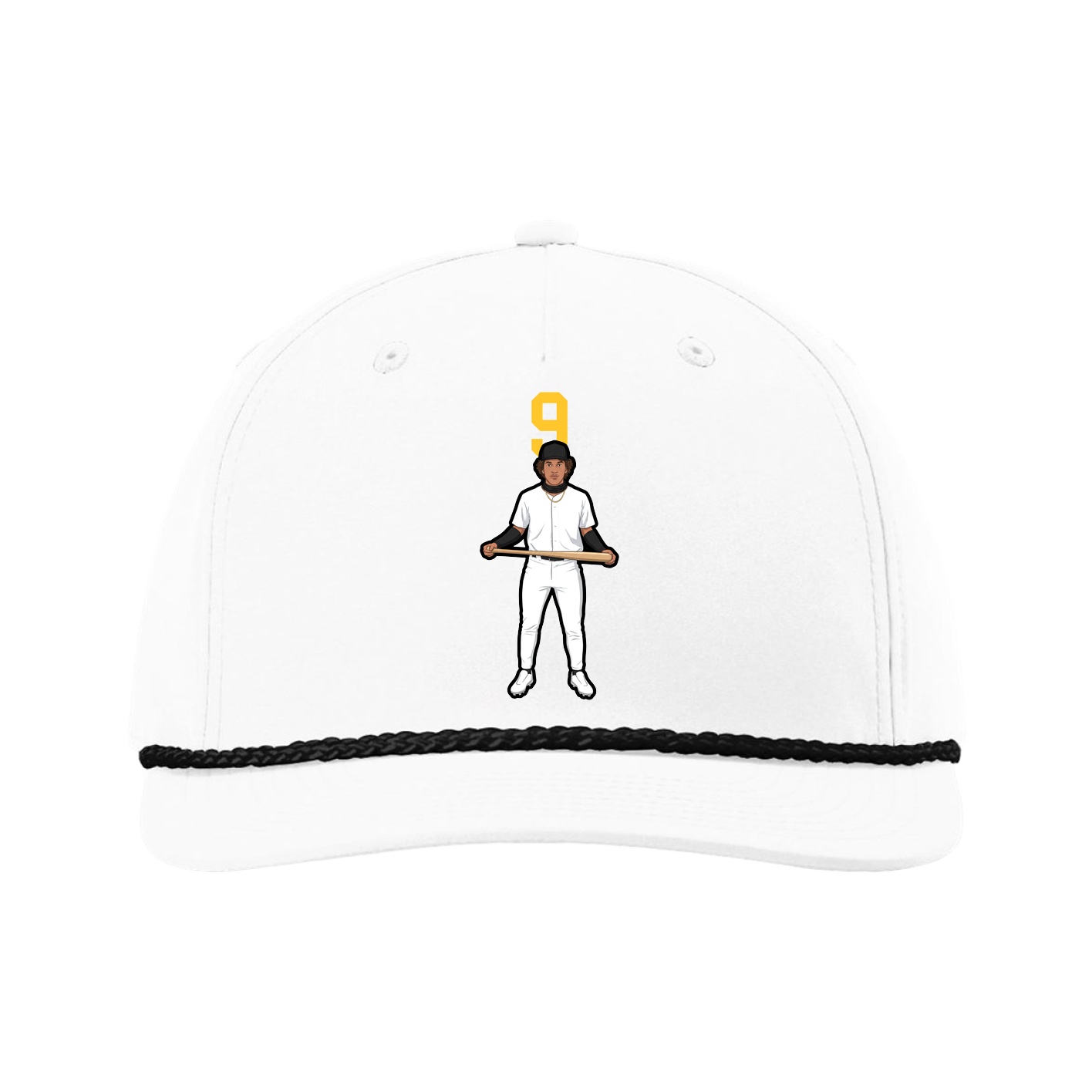 Five-Panel Classic Rope Cap — Number Top in White