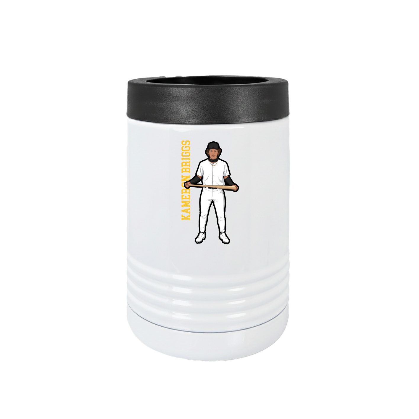 Beverage Holder — Name Vertical in White
