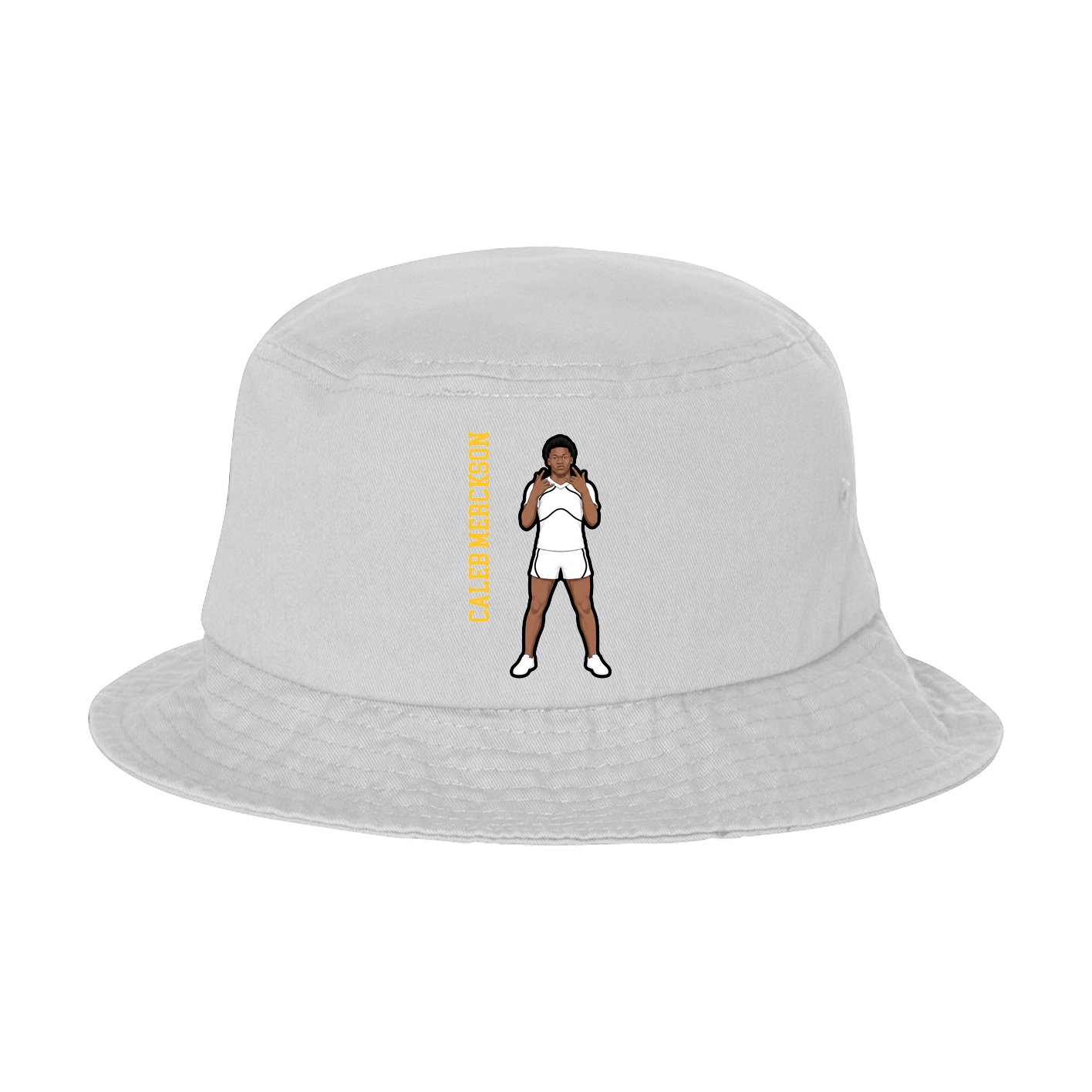 Bucket Cap — Name Vertical in White