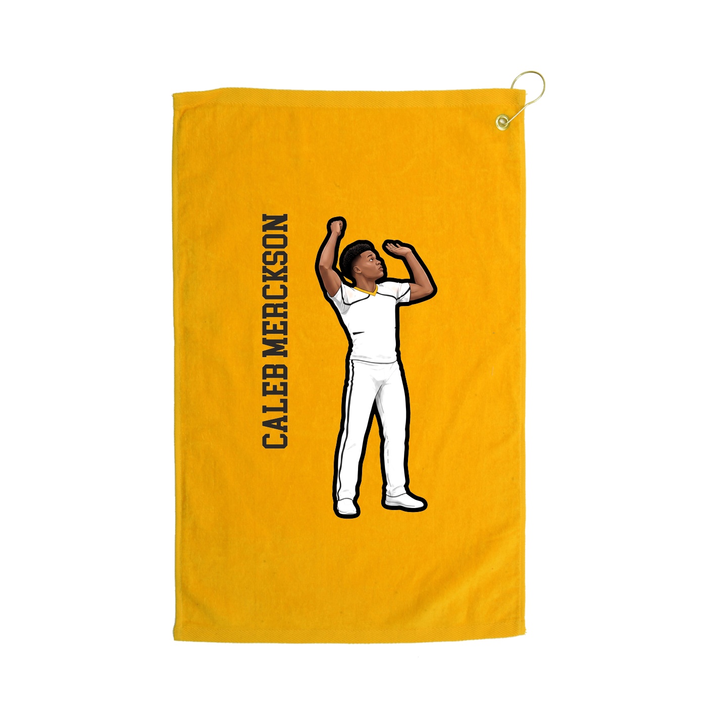 Golf Towel — Name Vertical in Gold