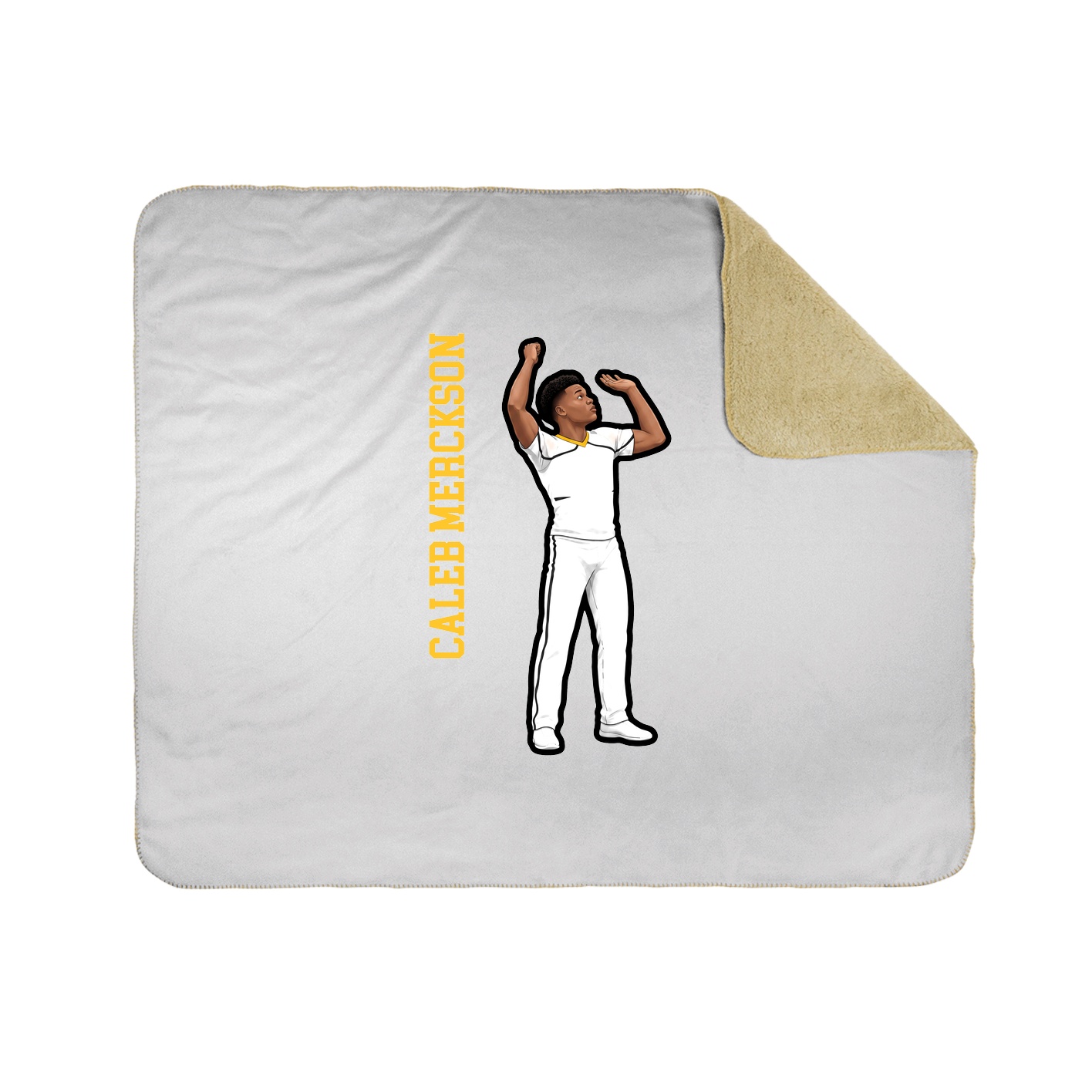 Throw Blanket — Name Vertical in White