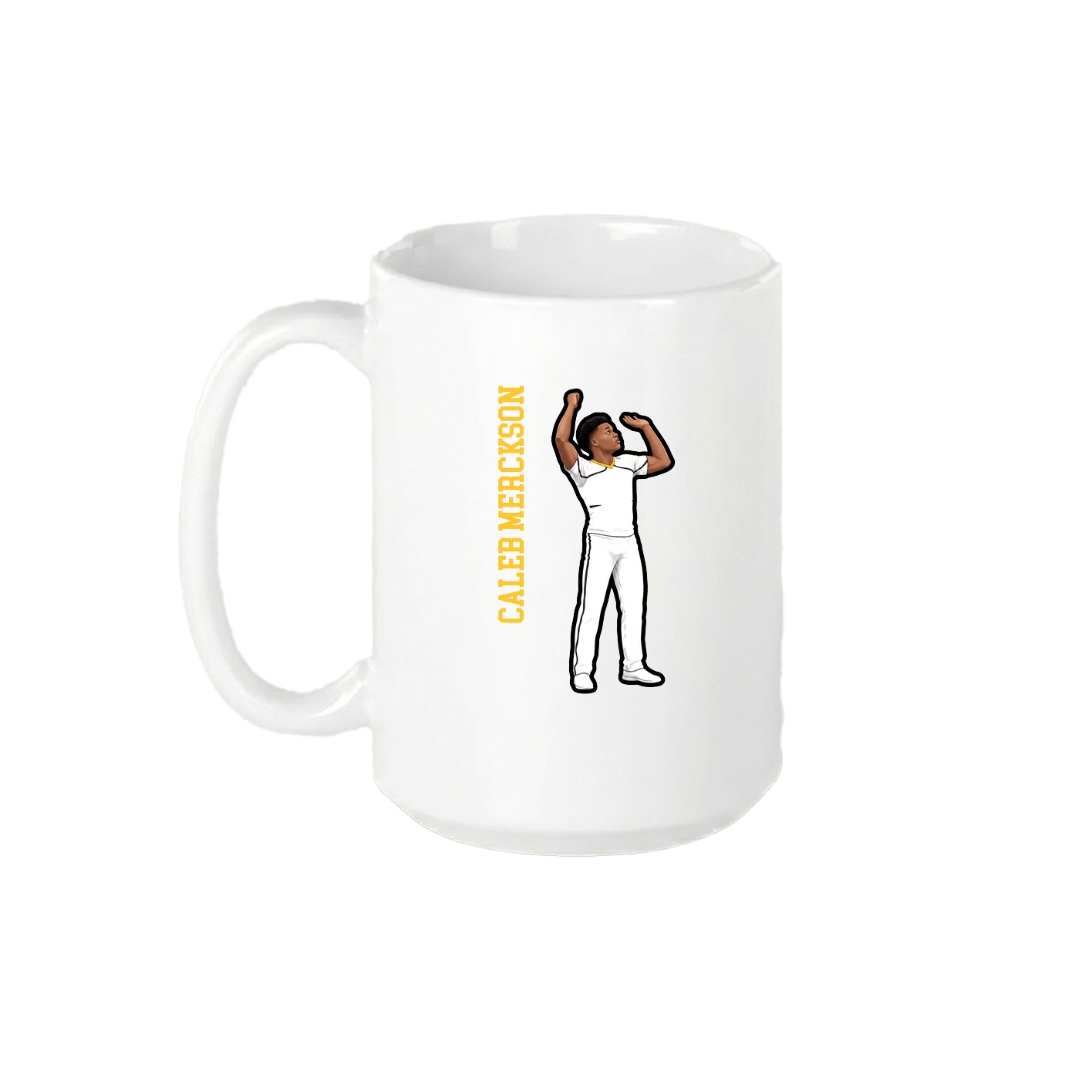 15oz Coffee Mug — Name Vertical in White
