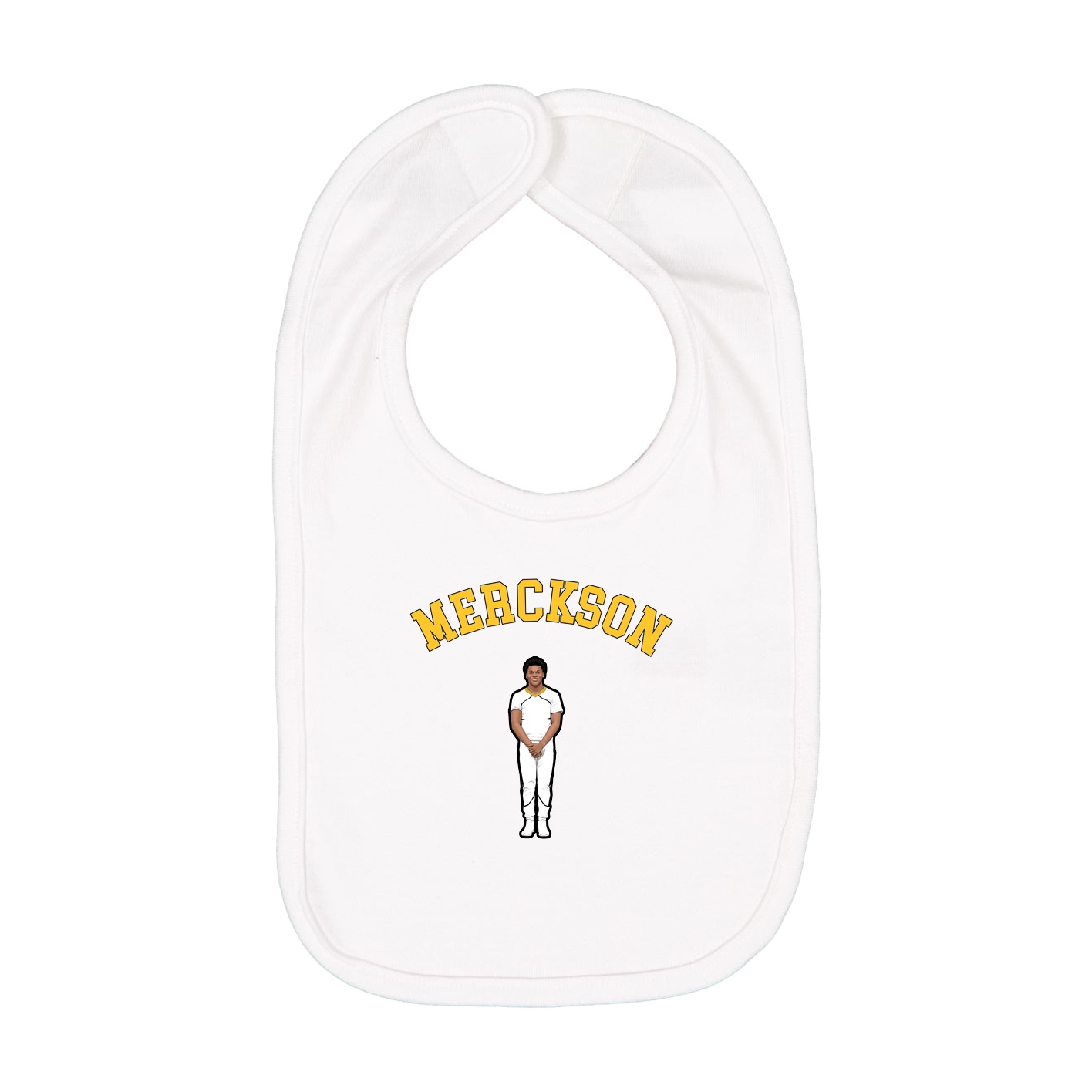 Infant Bib — Shirsey Arch in White