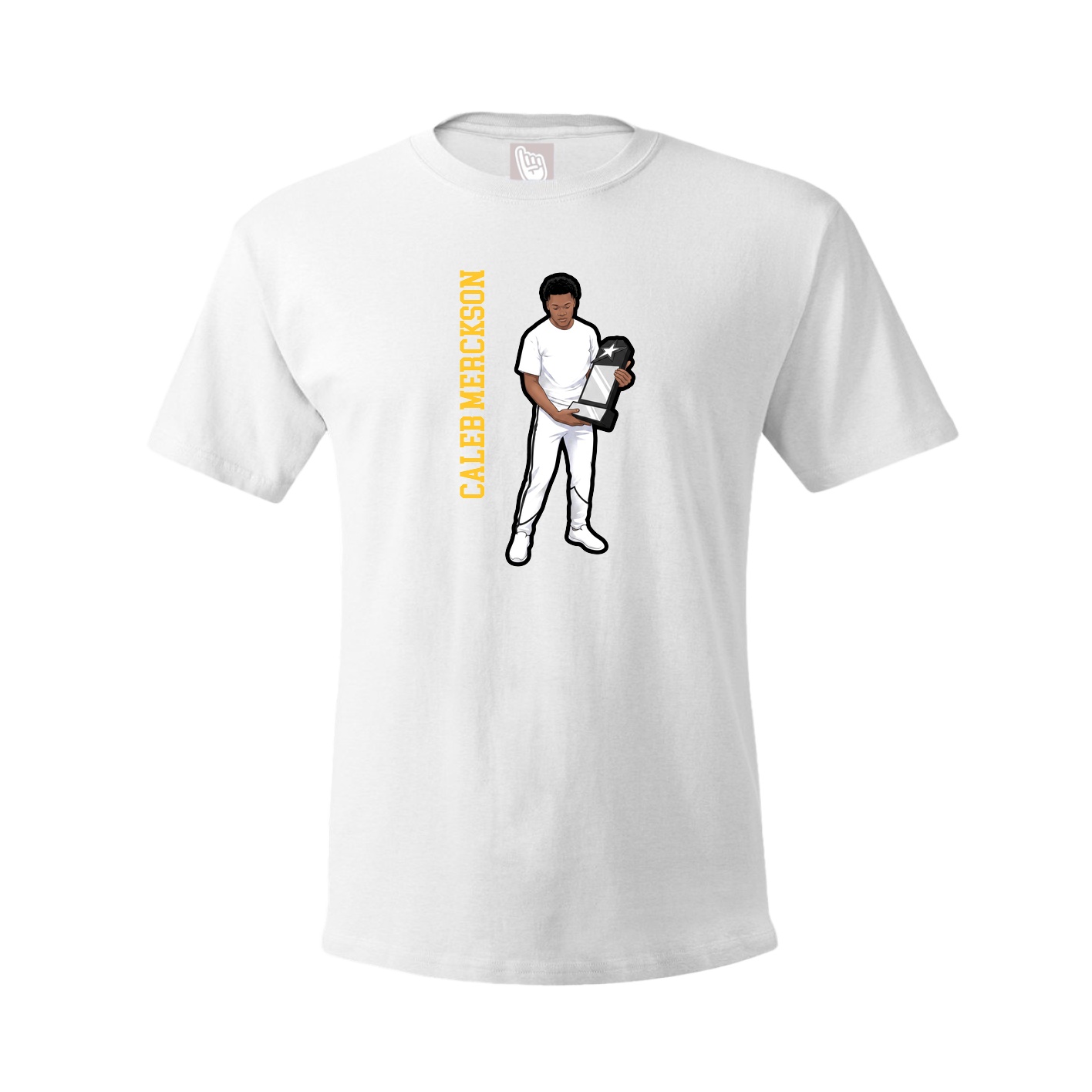 Tee — Name Vertical in White
