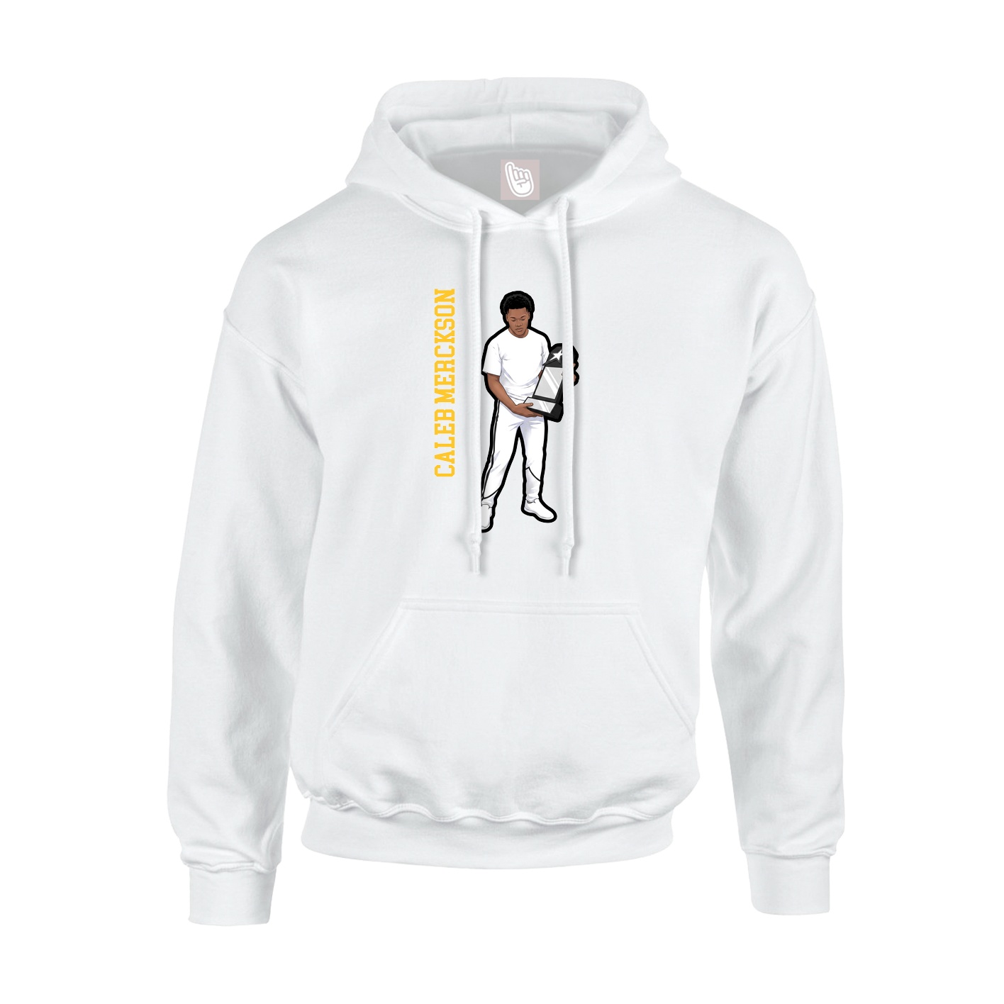 Hoodie — Name Vertical in White