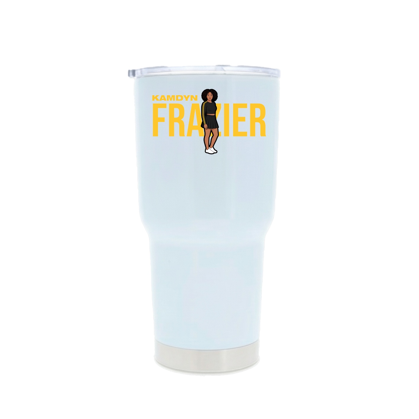 30oz Stainless Steel Tumbler — Player Name in White