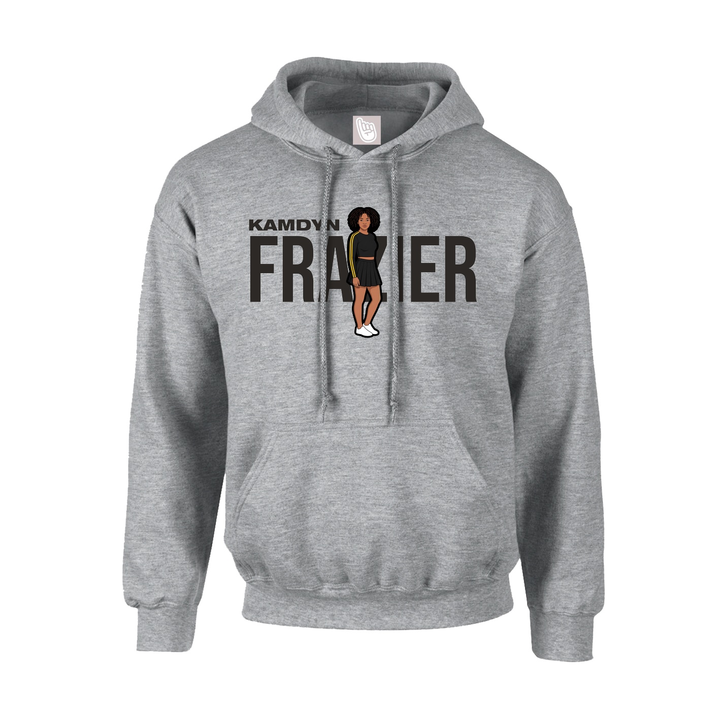 Youth Hoodie — Player Name in Grey