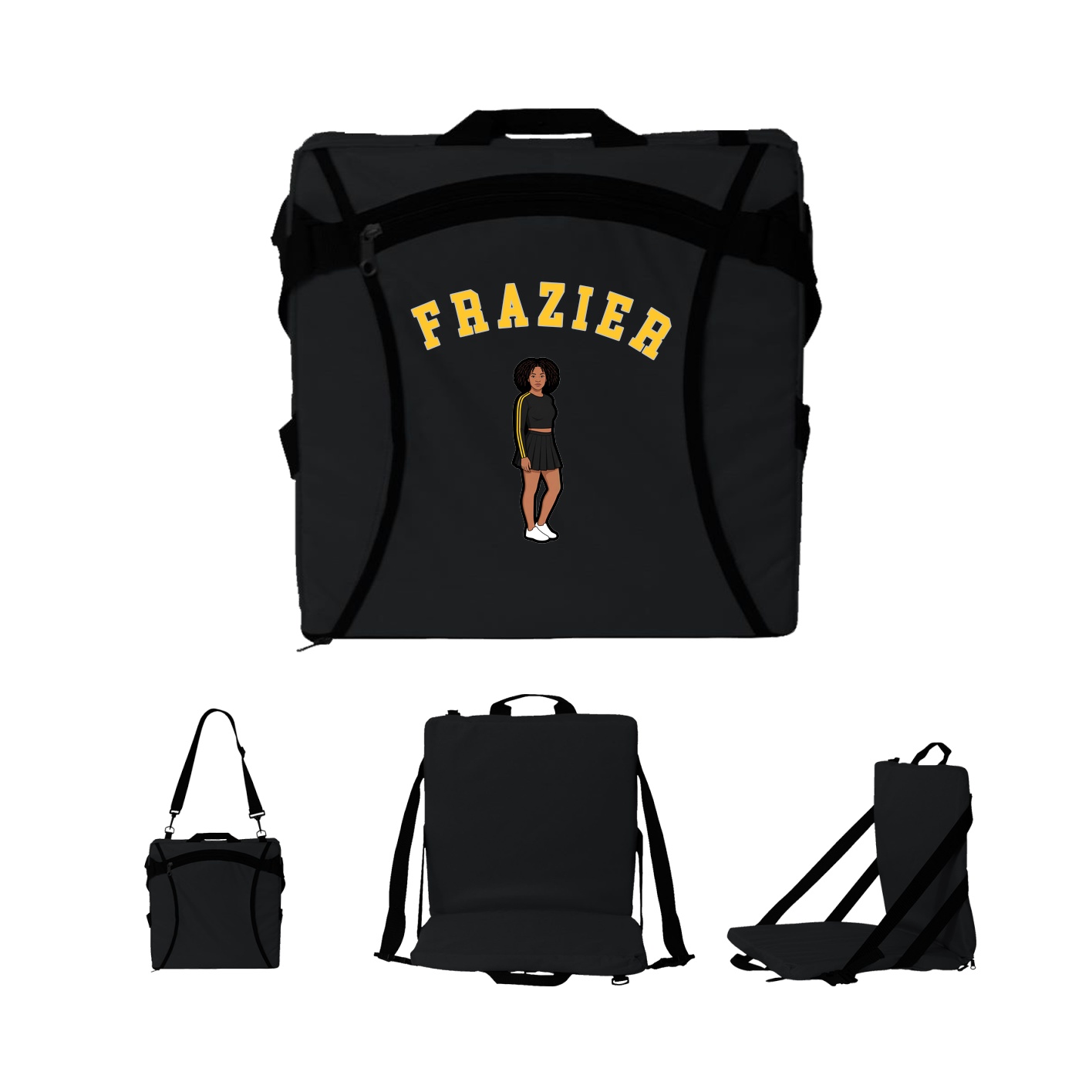 Folding Stadium Seat — Shirsey Arch in Black