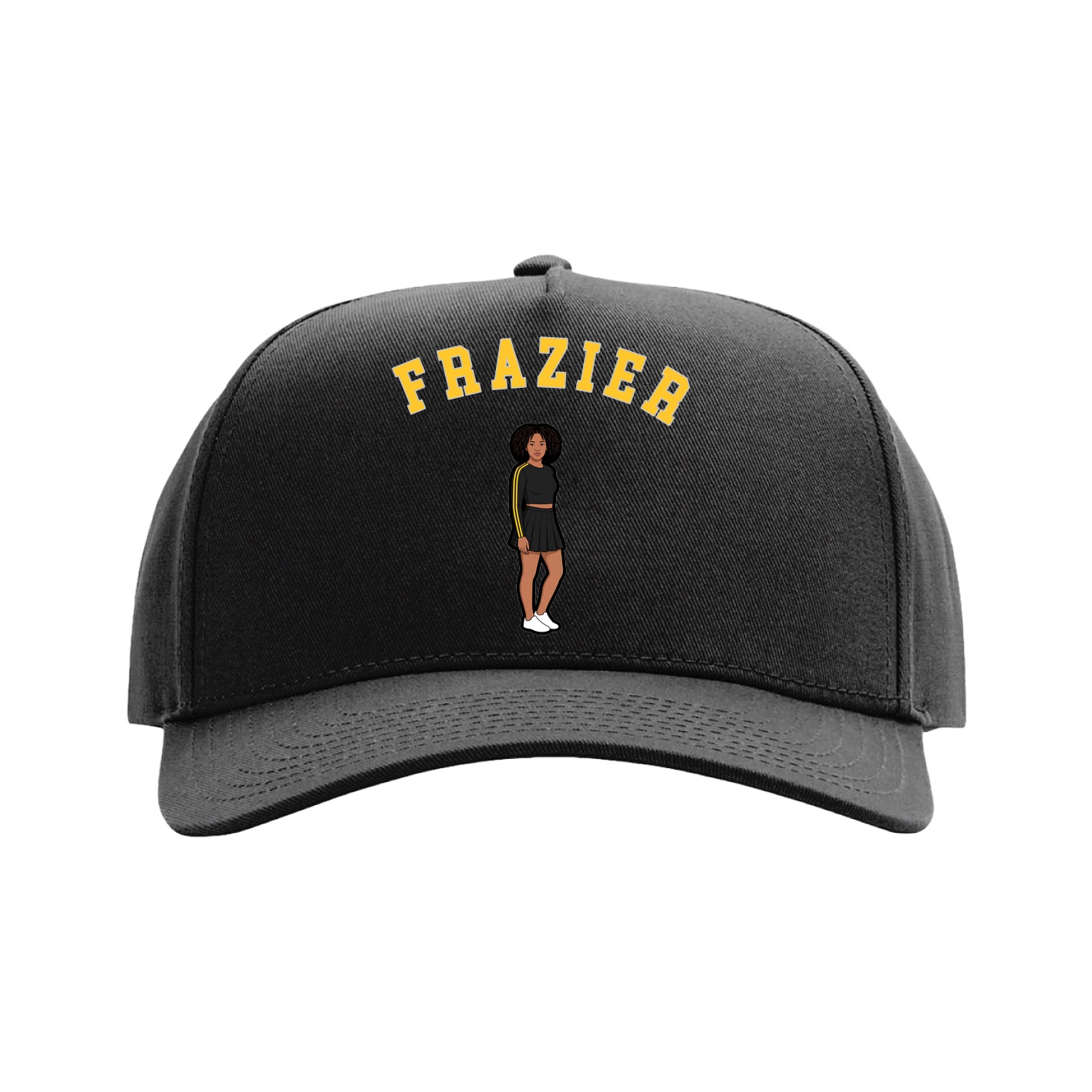 Full Fabric Five-Panel Champ Cap — Shirsey Arch in Black