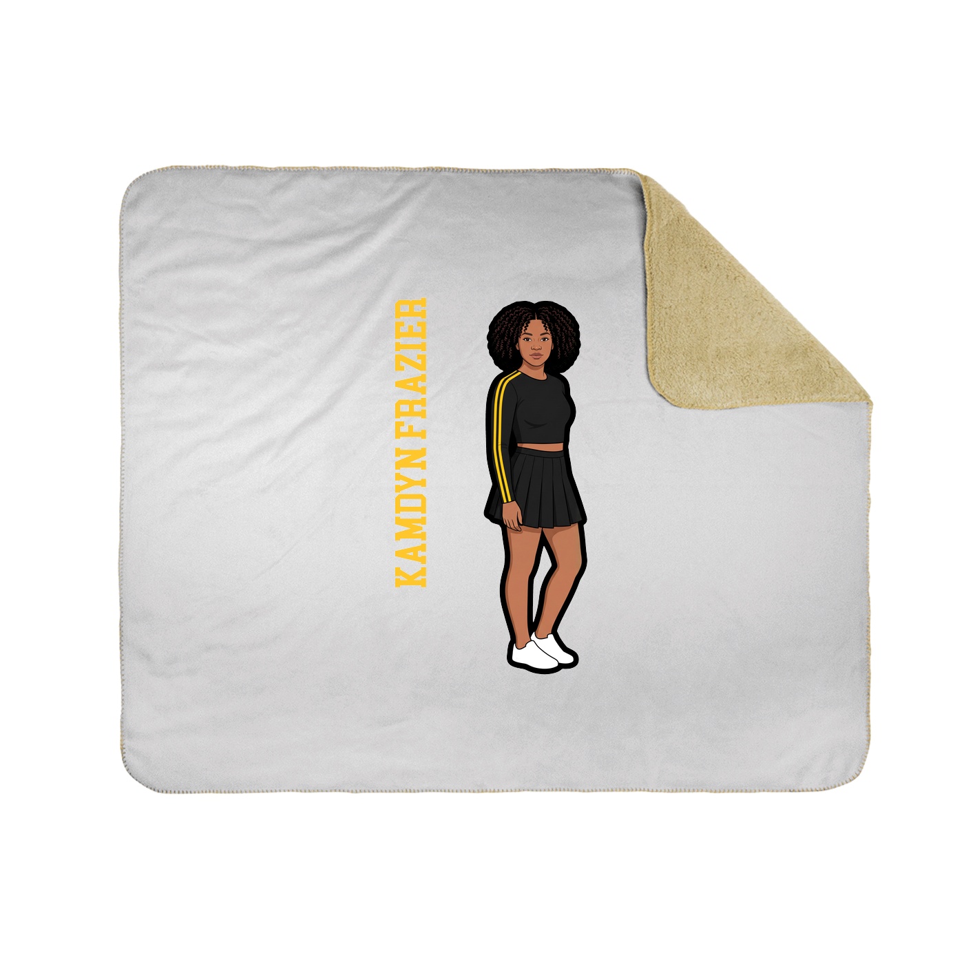 Throw Blanket — Name Vertical in White