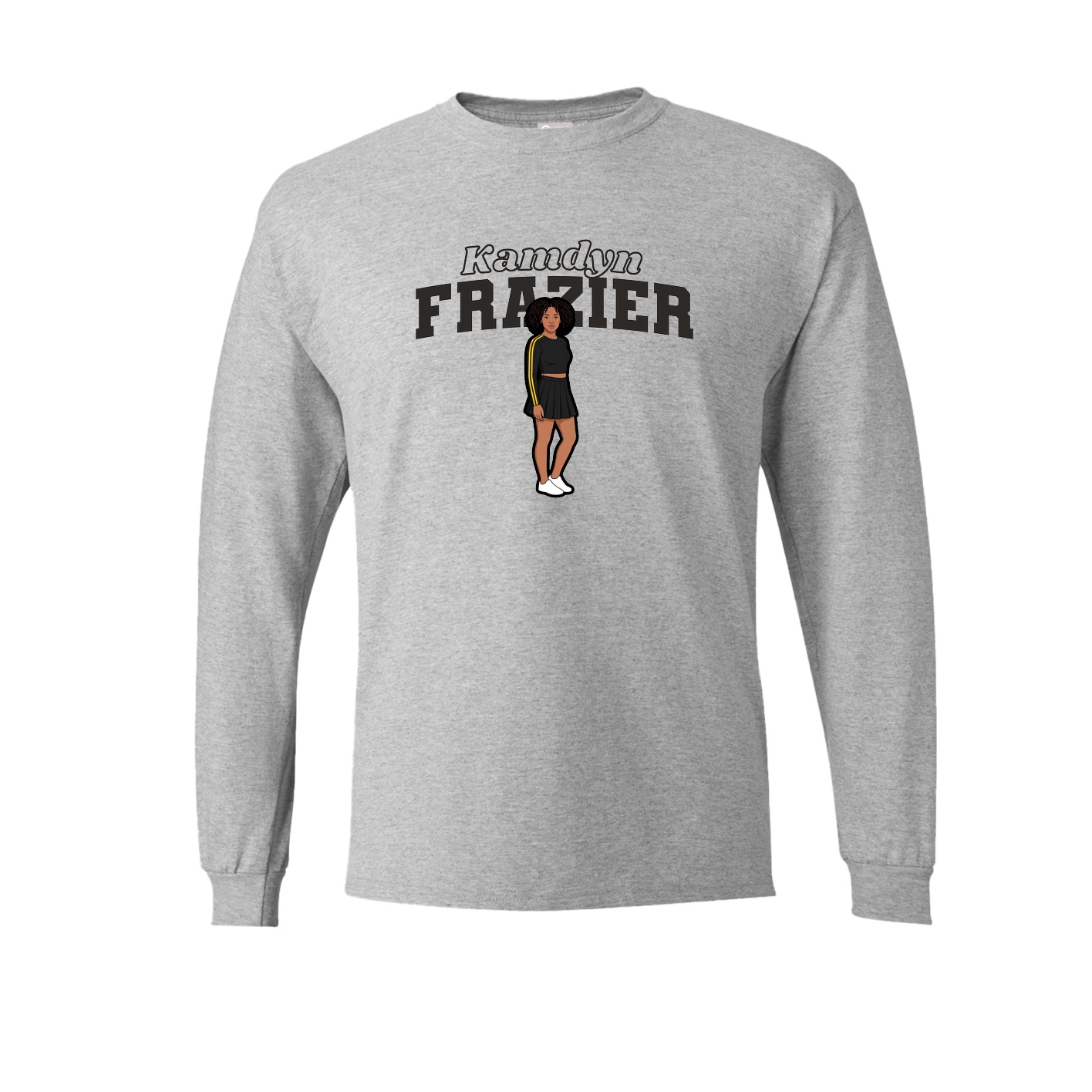 Long Sleeve Tee — Name Arch in Grey