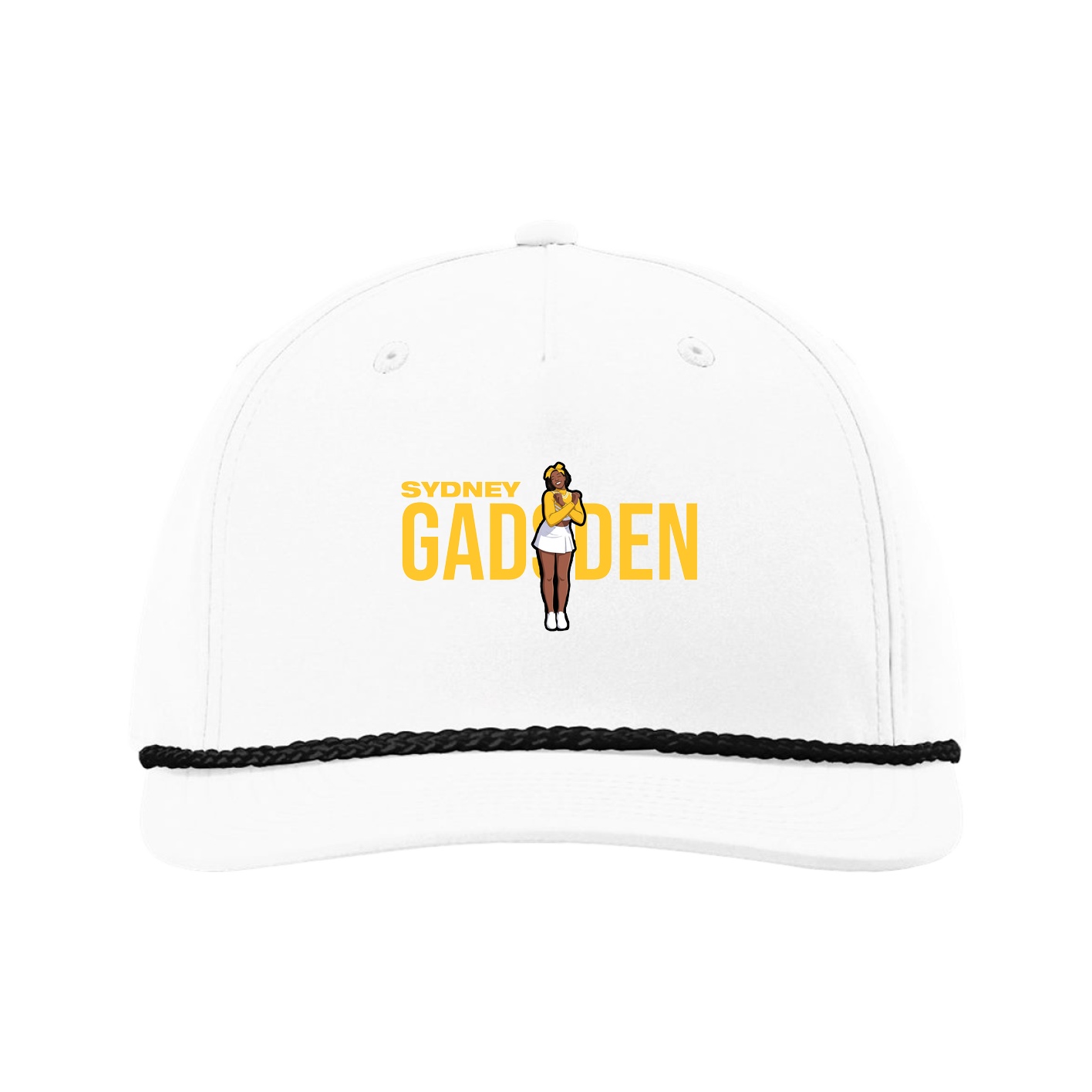 Five-Panel Classic Rope Cap — Player Name in White