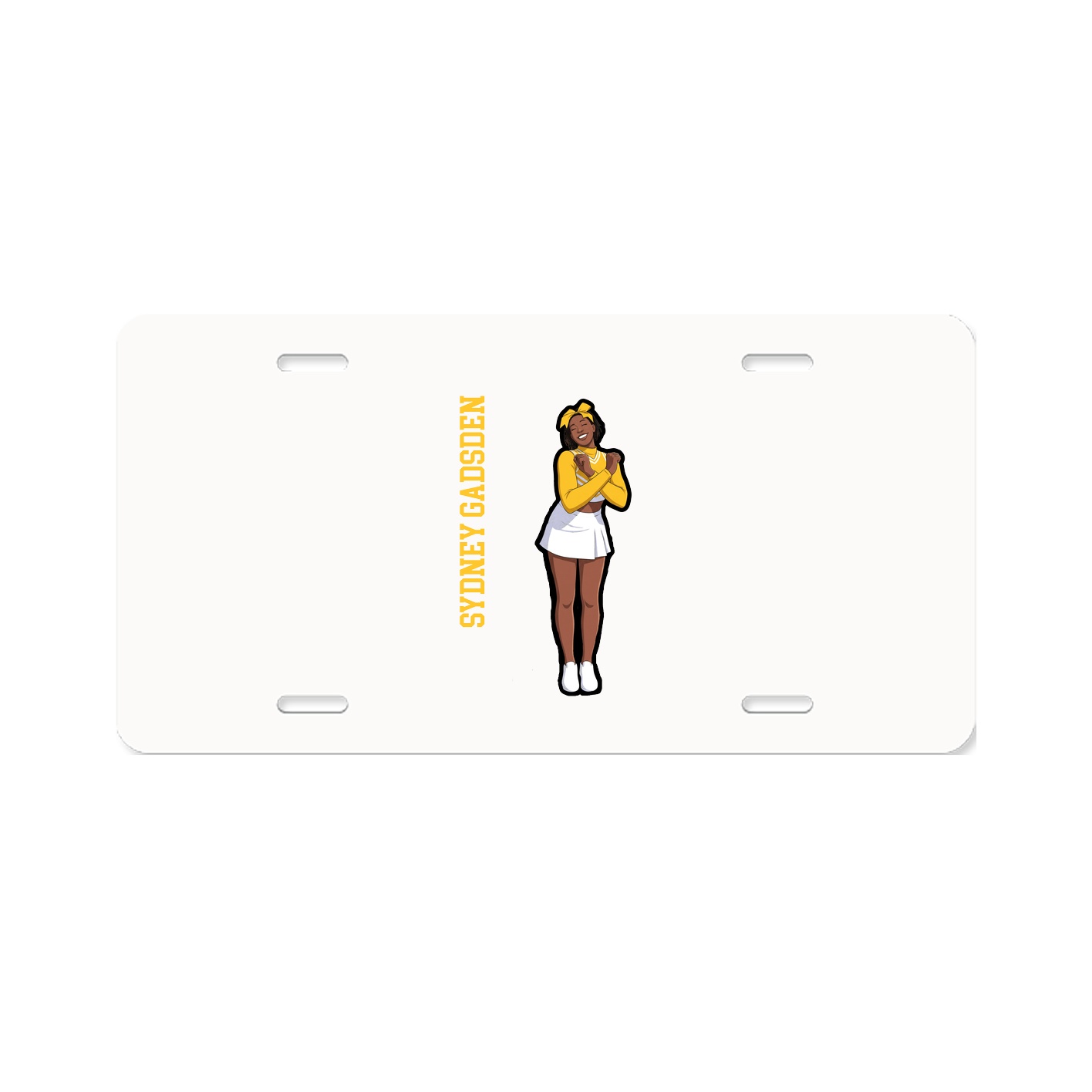 License Plate — Name Vertical in Classic