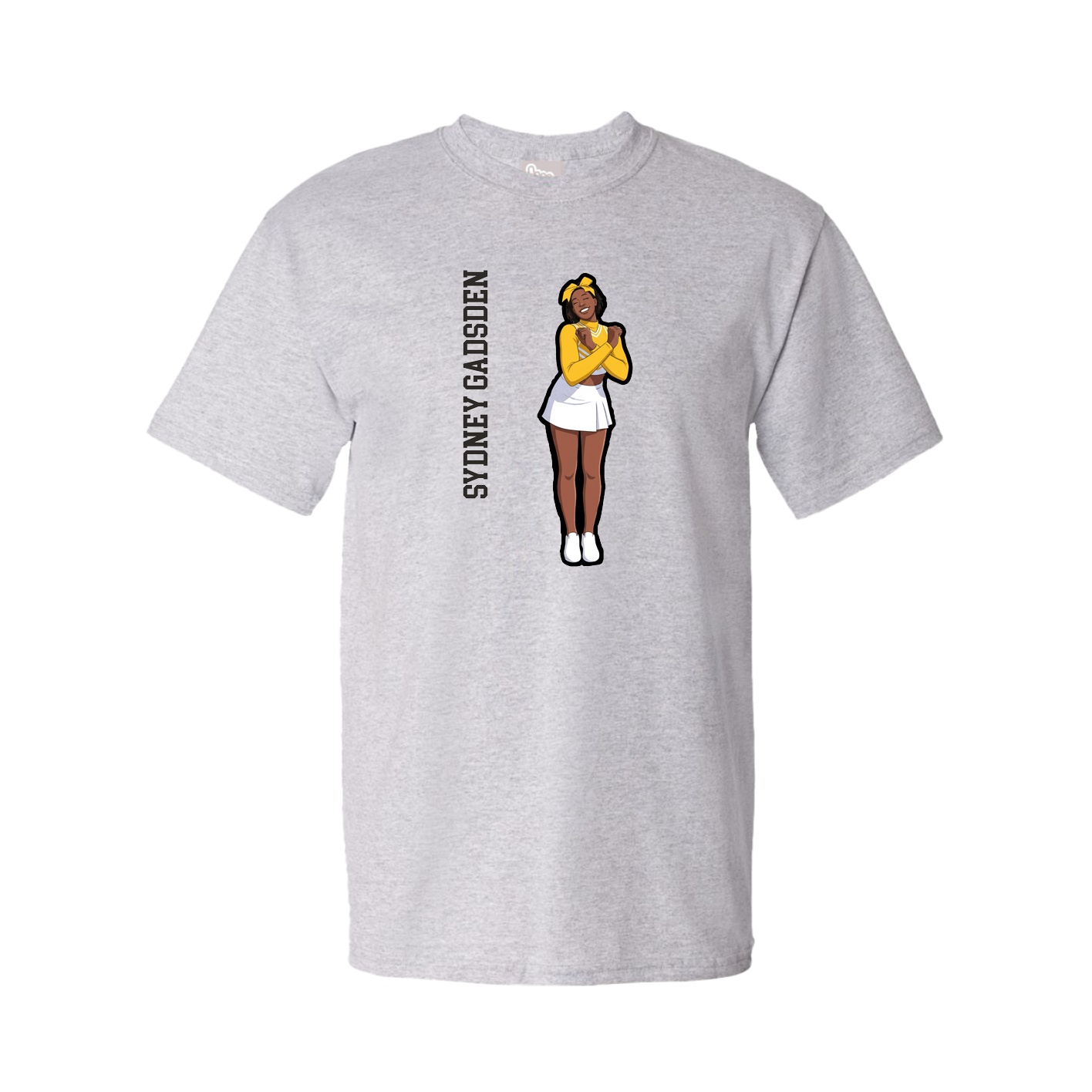 Tee — Name Vertical in Grey