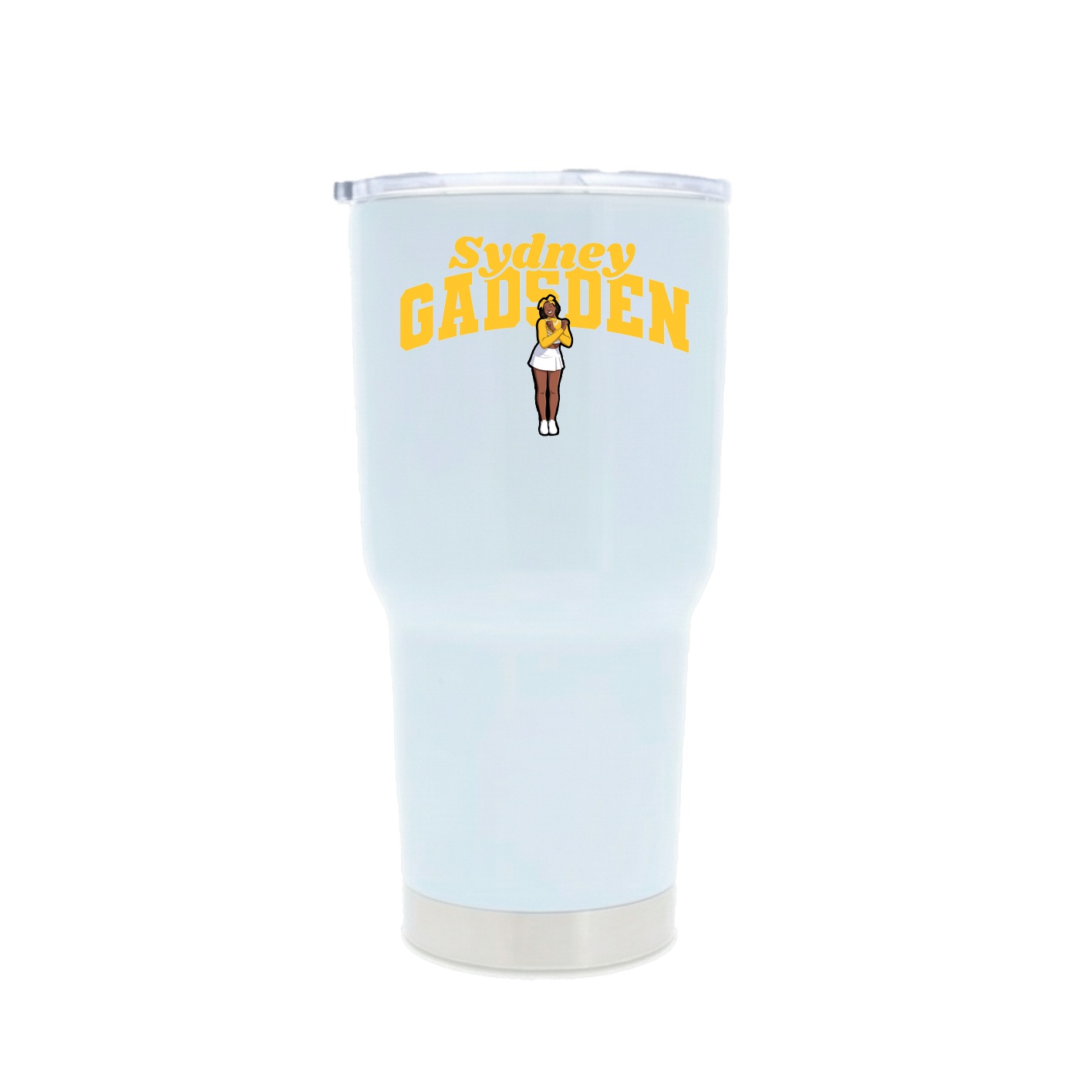30oz Stainless Steel Tumbler — Signature Arch in White