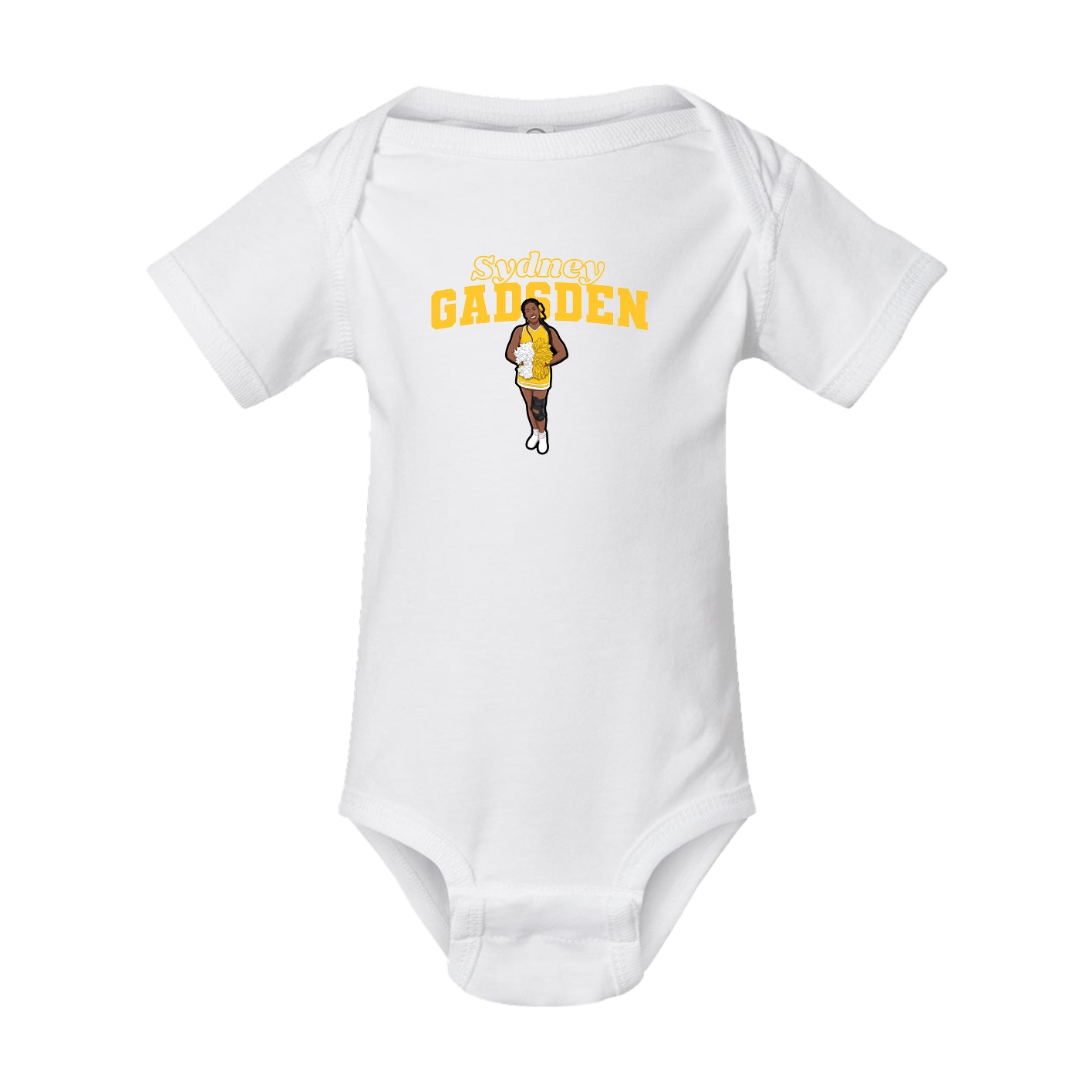Baby Onesie — Name Arch in White