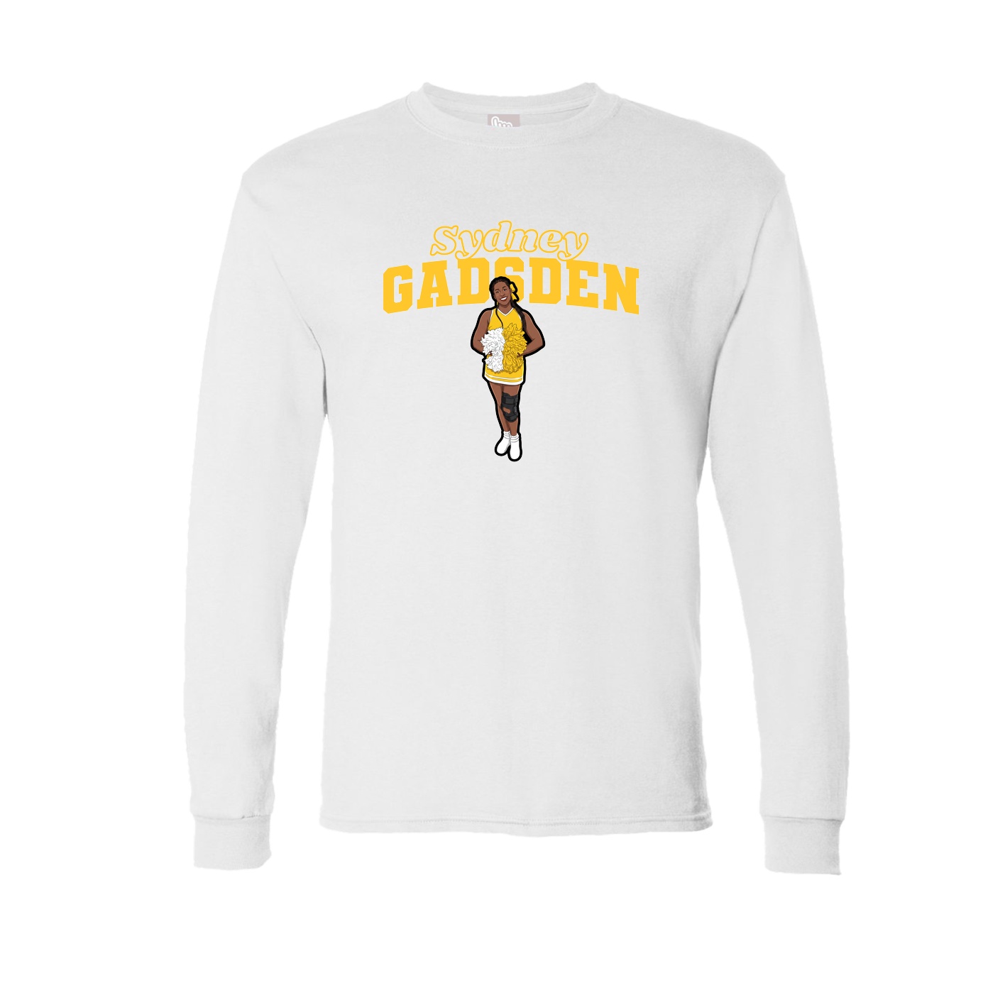 Long Sleeve Tee — Name Arch in White