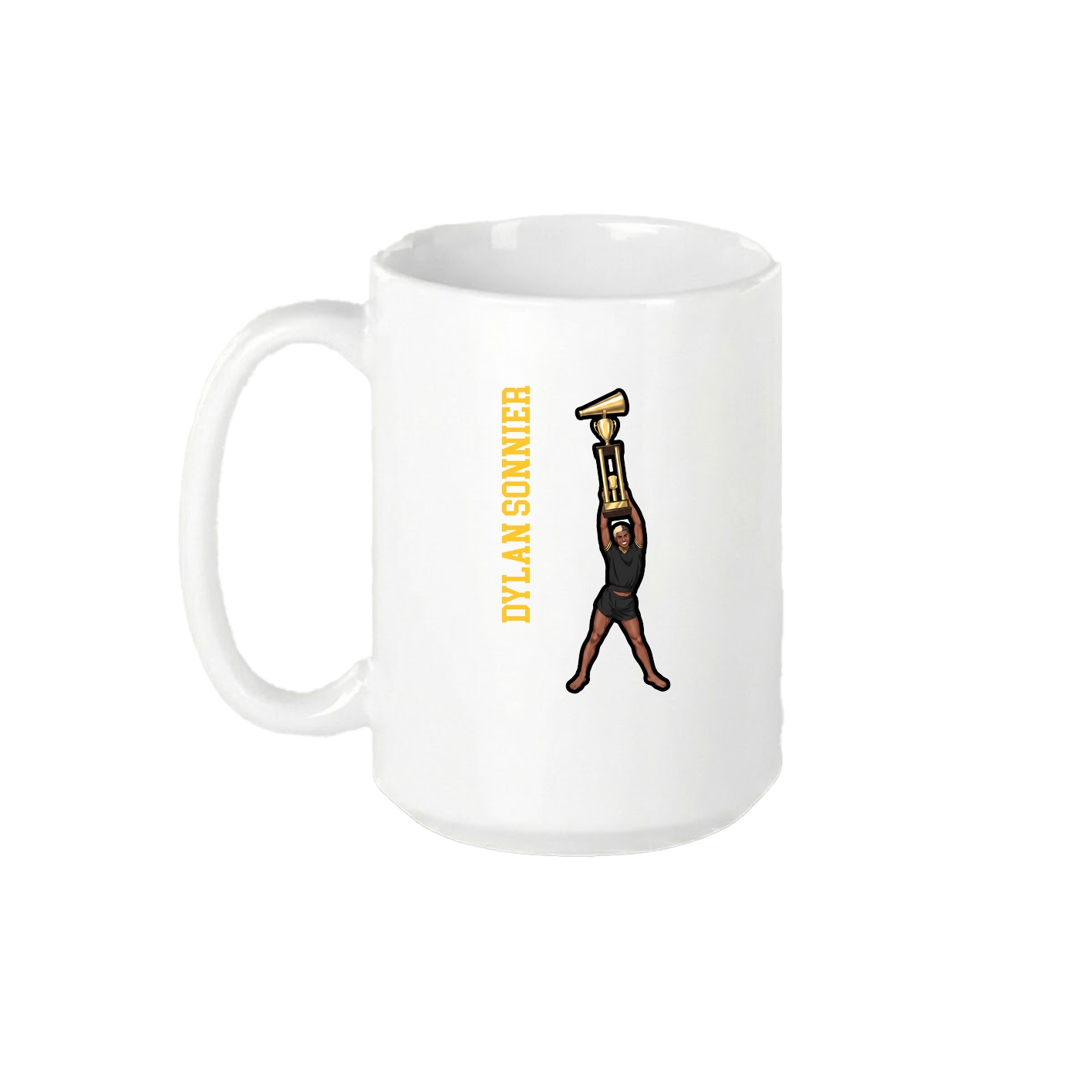 15oz Coffee Mug — Name Vertical in White