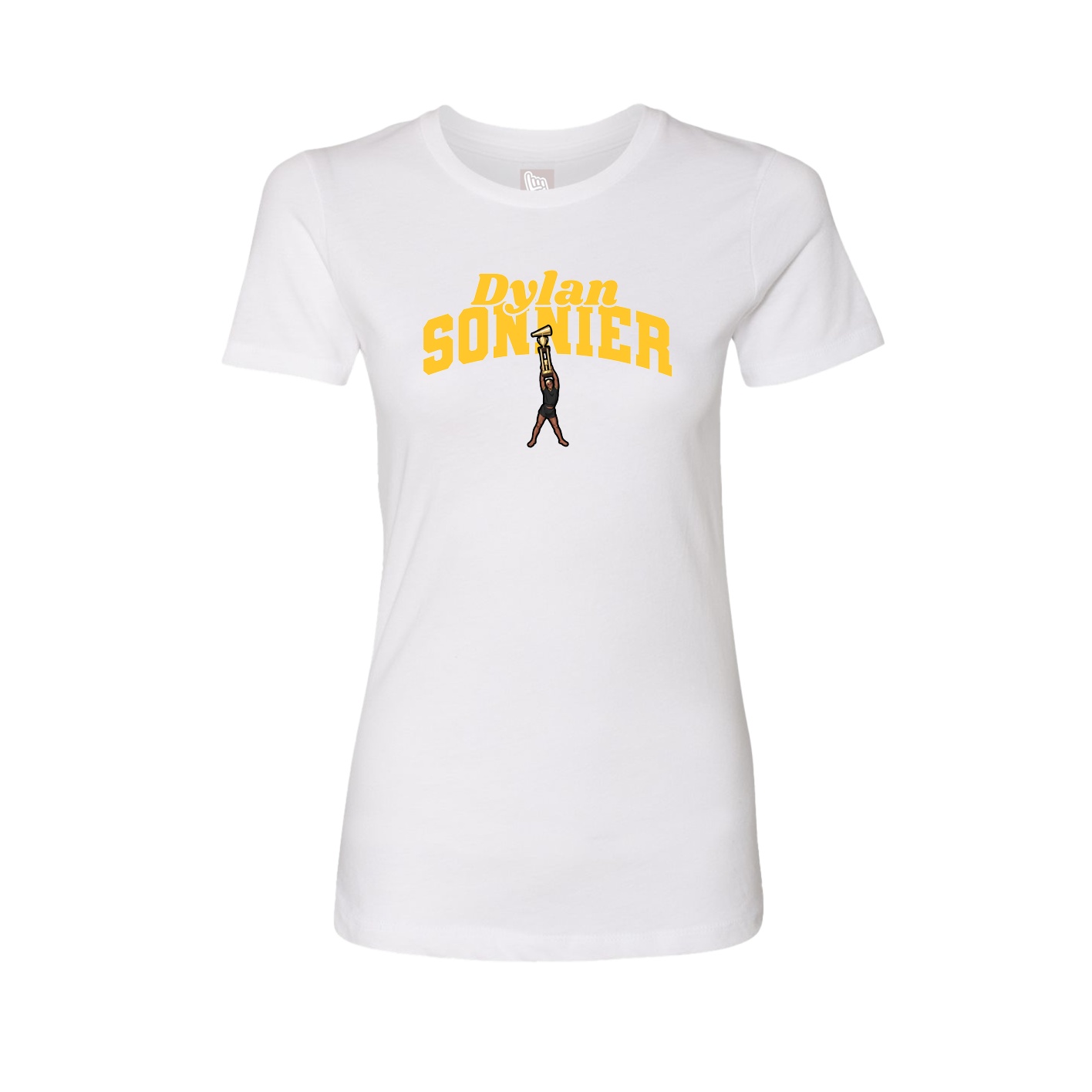 Fitted Women's Tee — Signature Arch in White