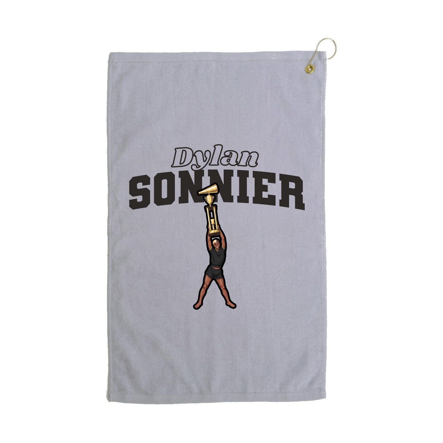 Golf Towel — Name Arch in Grey